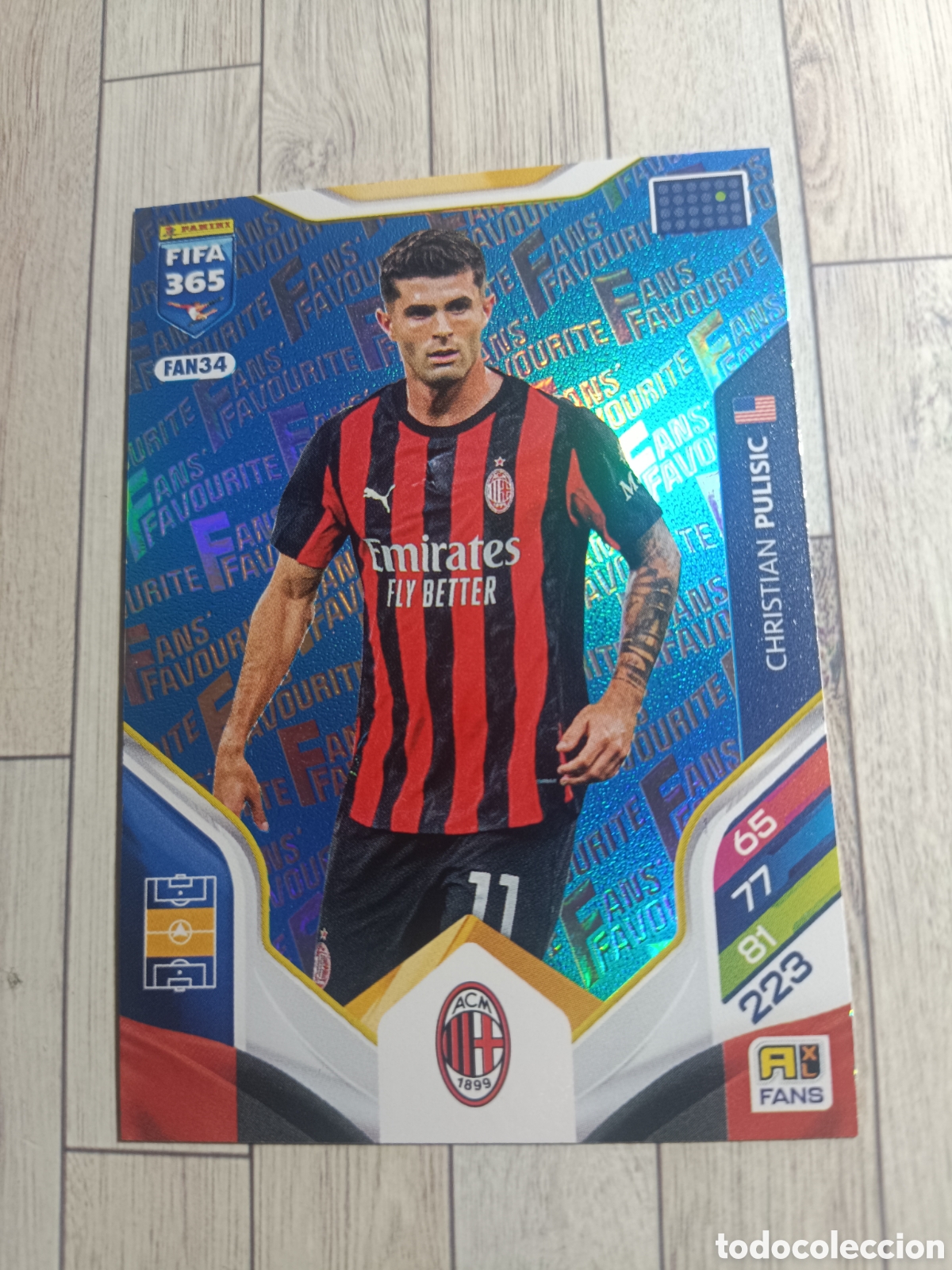 Cromos de f&uacute;tbol: FAN34 PULISIC AC MIL&Aacute;N PARALELA BLUE AZUL ADRENALYN XL FIFA 365 PANINI 2026