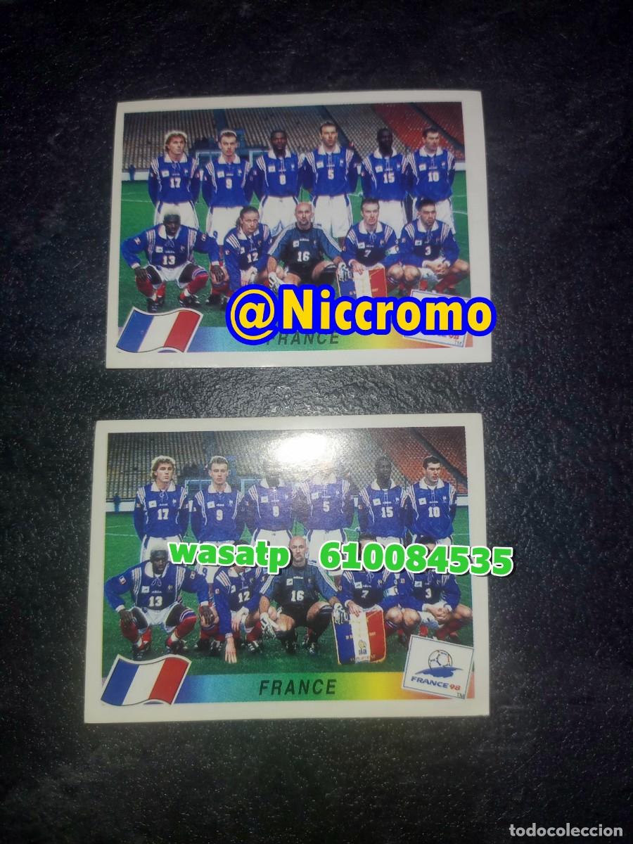 Cromos de f&uacute;tbol: 2 cromos equipo francia 98 campeon del mundial 1998 ed panini futbol ver fotos niccromo