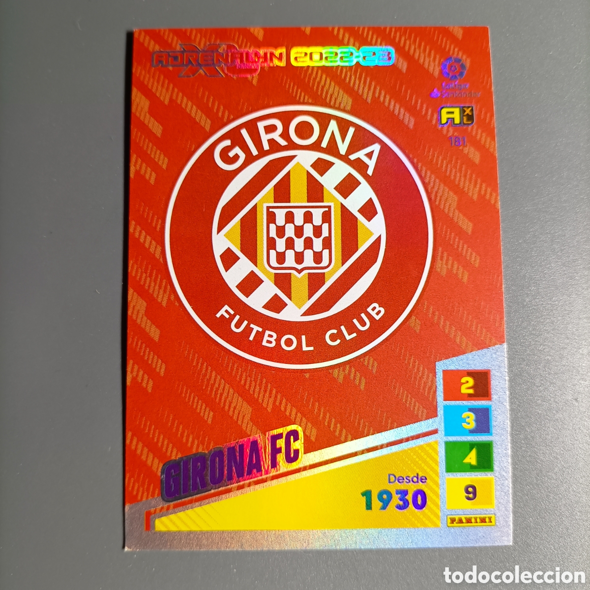 Cromos de f&uacute;tbol: ADRENALYN. LIGA 2022-2023 (GIRONA) №181 ESCUDO