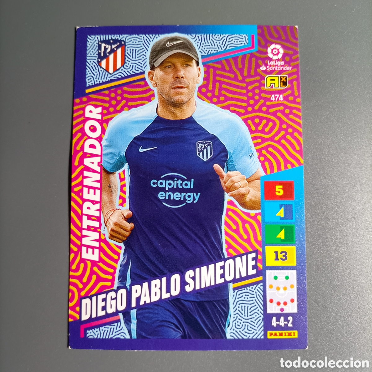 Cromos de f&uacute;tbol: ADRENALYN. LIGA 2022-2023 (ATL&Eacute;TICO) №474 DIEGO PABLO SIMEONE