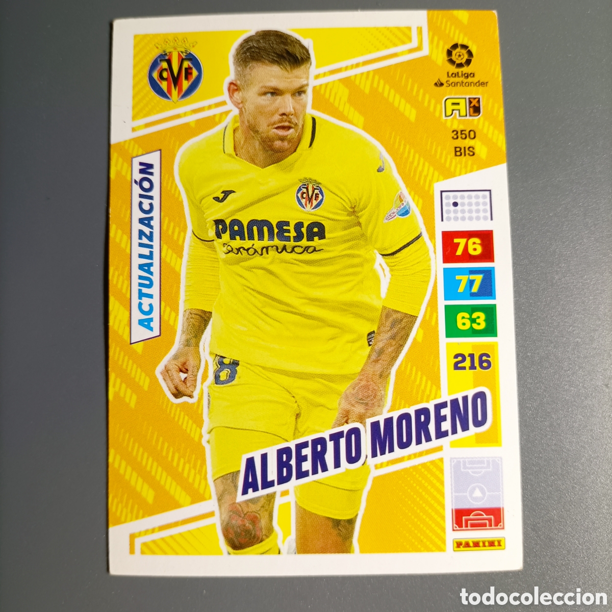 Cromos de f&uacute;tbol: ADRENALYN. LIGA 2022-2023 (VILLARREAL) №350 BIS. ALBERTO MORENO / ACTUALIZACI&Oacute;N