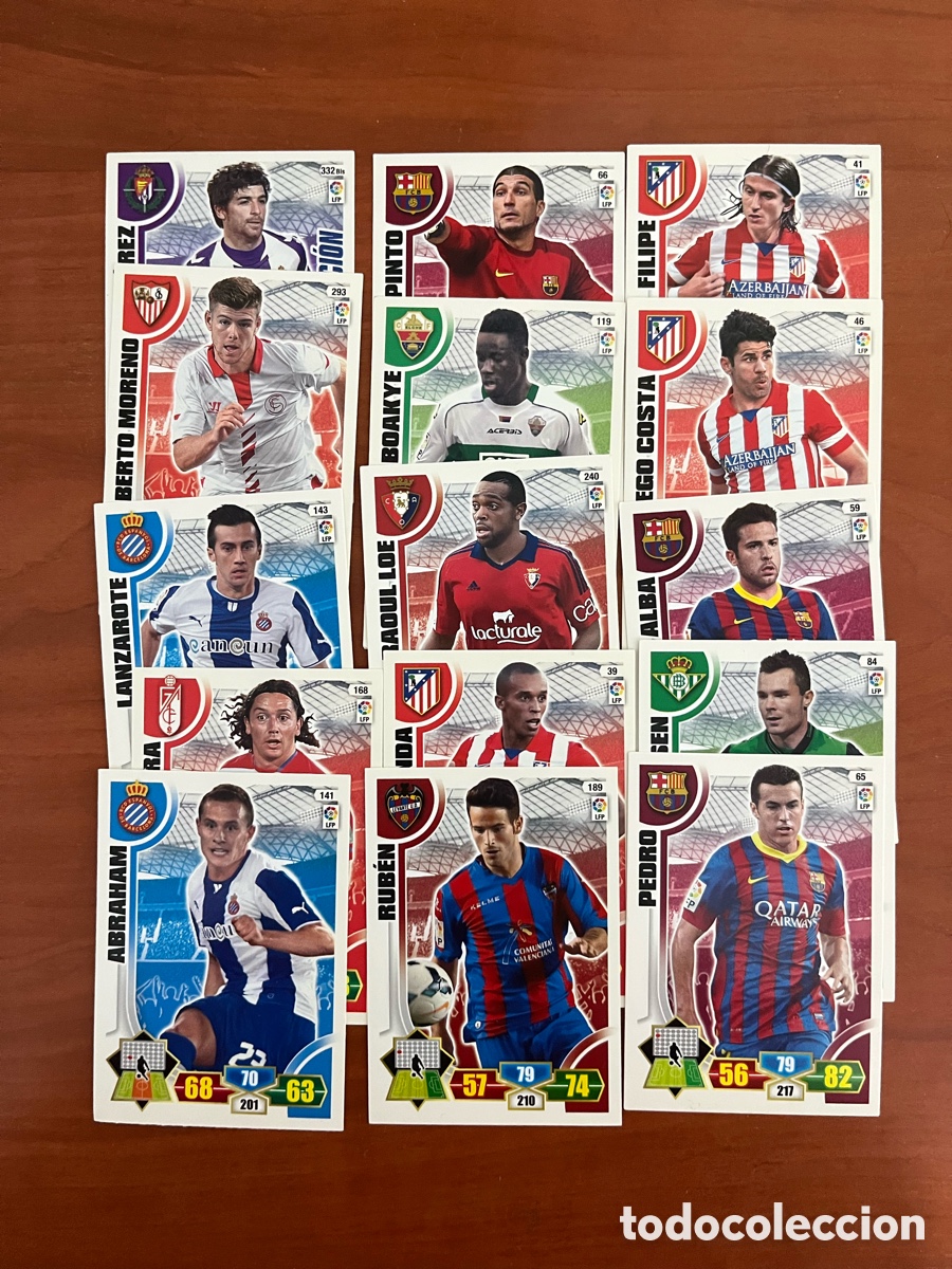 Cromos de f&uacute;tbol: LOTE DE 15 CROMOS B&Aacute;SICOS SIN REPETIR ADRENALYN XL 2013 2014 PANINI 13 14