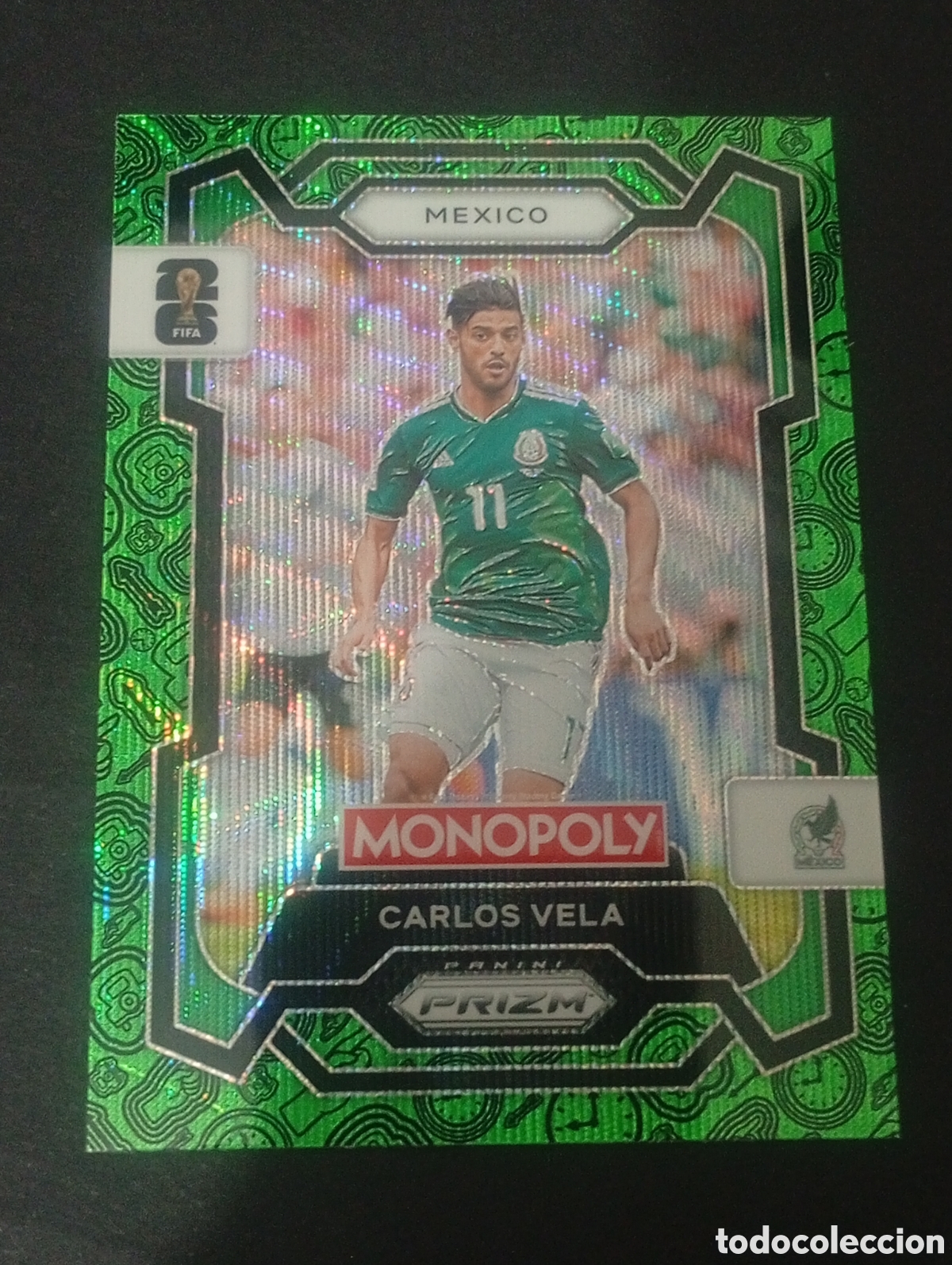 Cromos de f&uacute;tbol: 53 paralela Green Carlos Vela MEXICO MONOPOLY FIFA 2026 WORLD CUP MUNDIAL CROMO TOPPS PANINI PRIZM