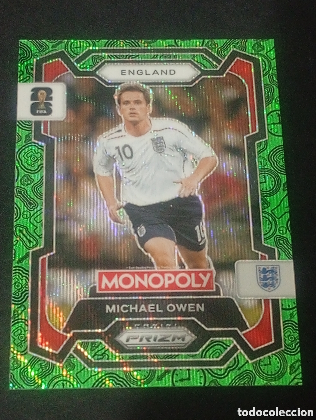 Cromos de f&uacute;tbol: 26 prizm paralela green Michael Owen England MONOPOLY FIFA 2026 WORLD CUP MUNDIAL ADRENALYN