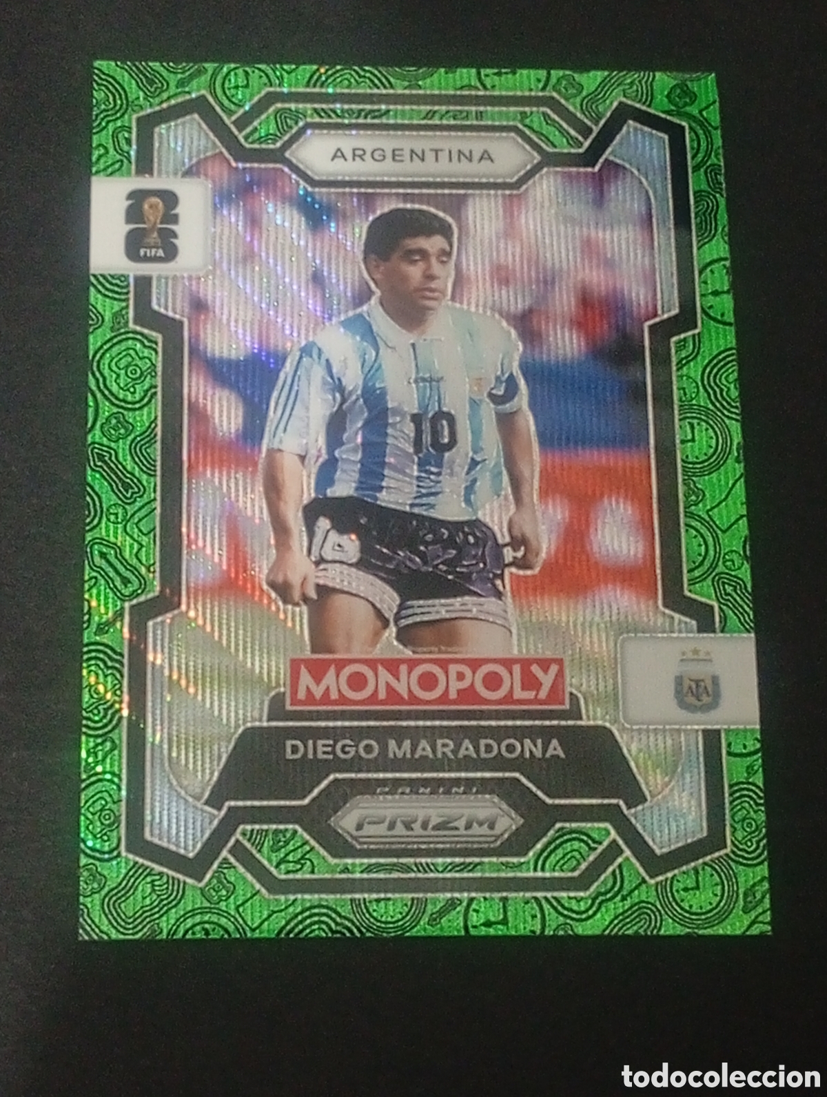 Cromos de f&uacute;tbol: 3 paralela grenn DIEGO MARADONA Argentina MONOPOLY FIFA 2026 WORLD CUP MUNDIAL CROMO CARDS TOPPS