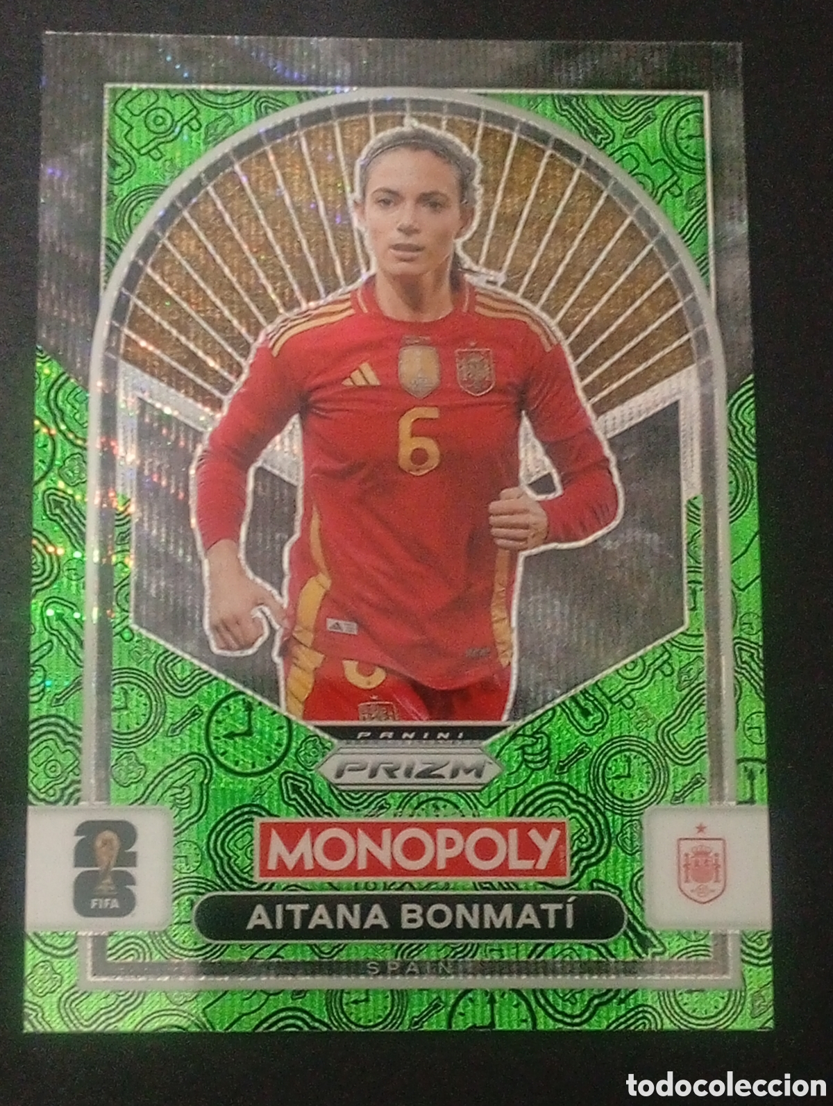 Cromos de f&uacute;tbol: 99 prizm paralela green AITANA BONMAT&Iacute; SPAIN MONOPOLY FIFA 2026 WORLD CUP MUNDIAL ESPA&Ntilde;A BARCELONA