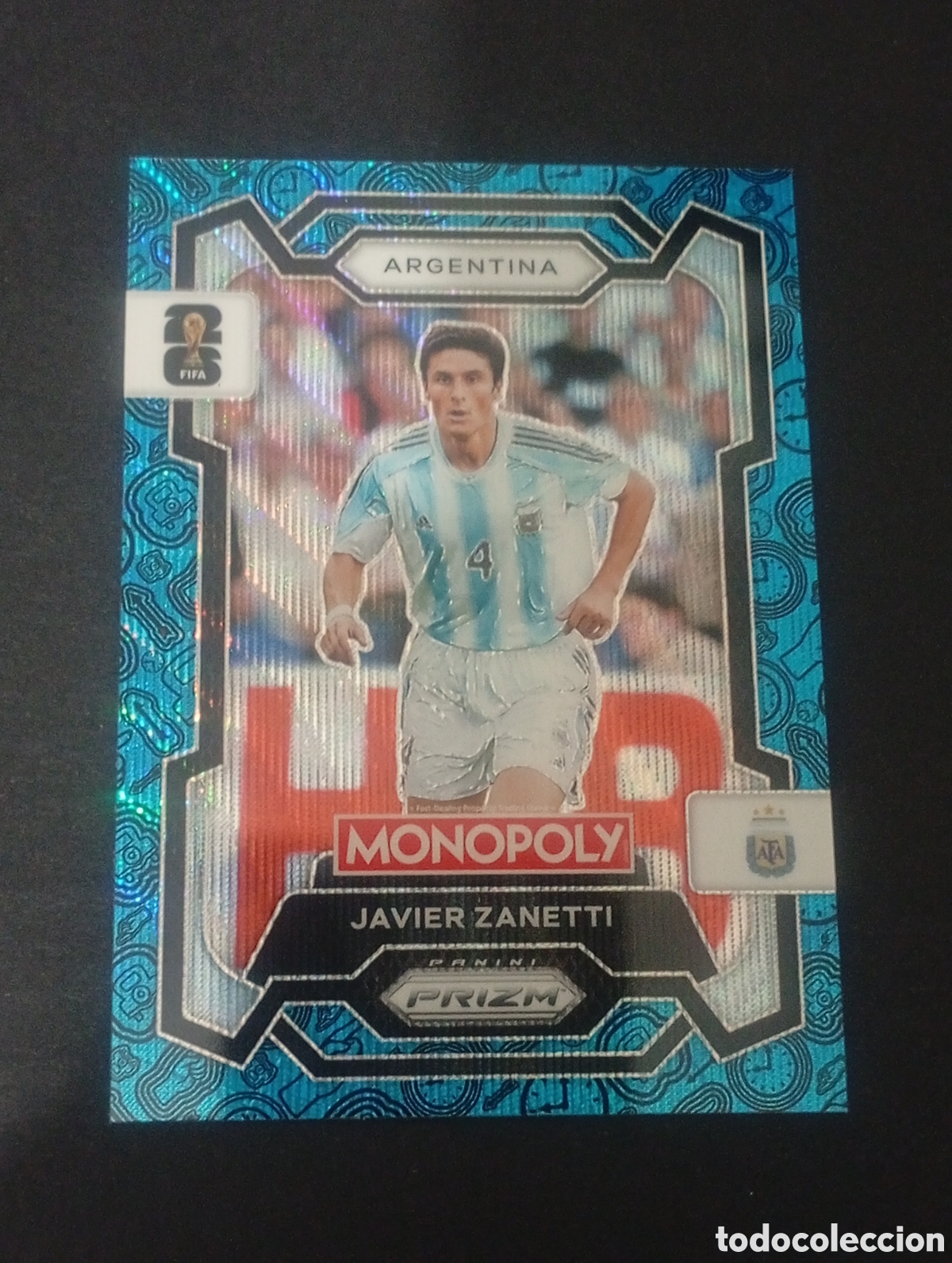 Cromos de f&uacute;tbol: 5 prizm paralela blue ZANETTI ARGENTINA MONOPOLY FIFA 2026 WORLD CUP MUNDIAL ADRENALYN IT