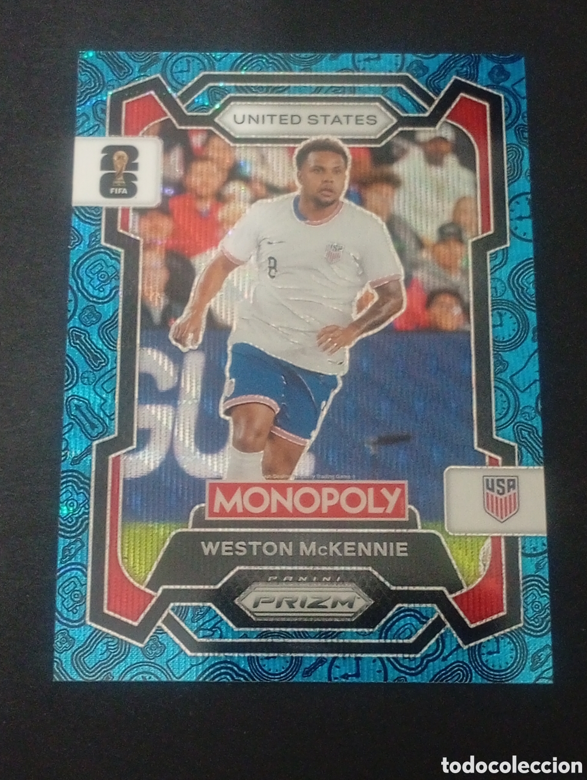 Cromos de f&uacute;tbol: 50 prizm paralela blue McKENNIE USA EEUU MONOPOLY FIFA 2026 WORLD CUP MUNDIAL ADRENALYN
