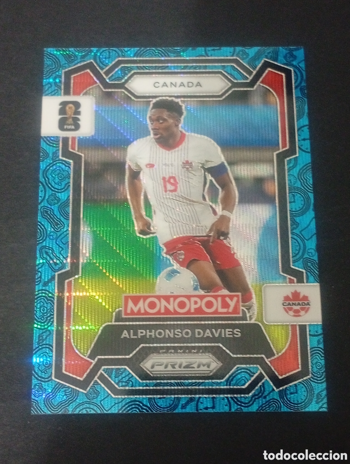 Cromos de f&uacute;tbol: 78 prizm paralela blue ALPHONSO DAVIES CANADA MONOPOLY FIFA 2026 WORLD CUP MUNDIAL ADRENALYN