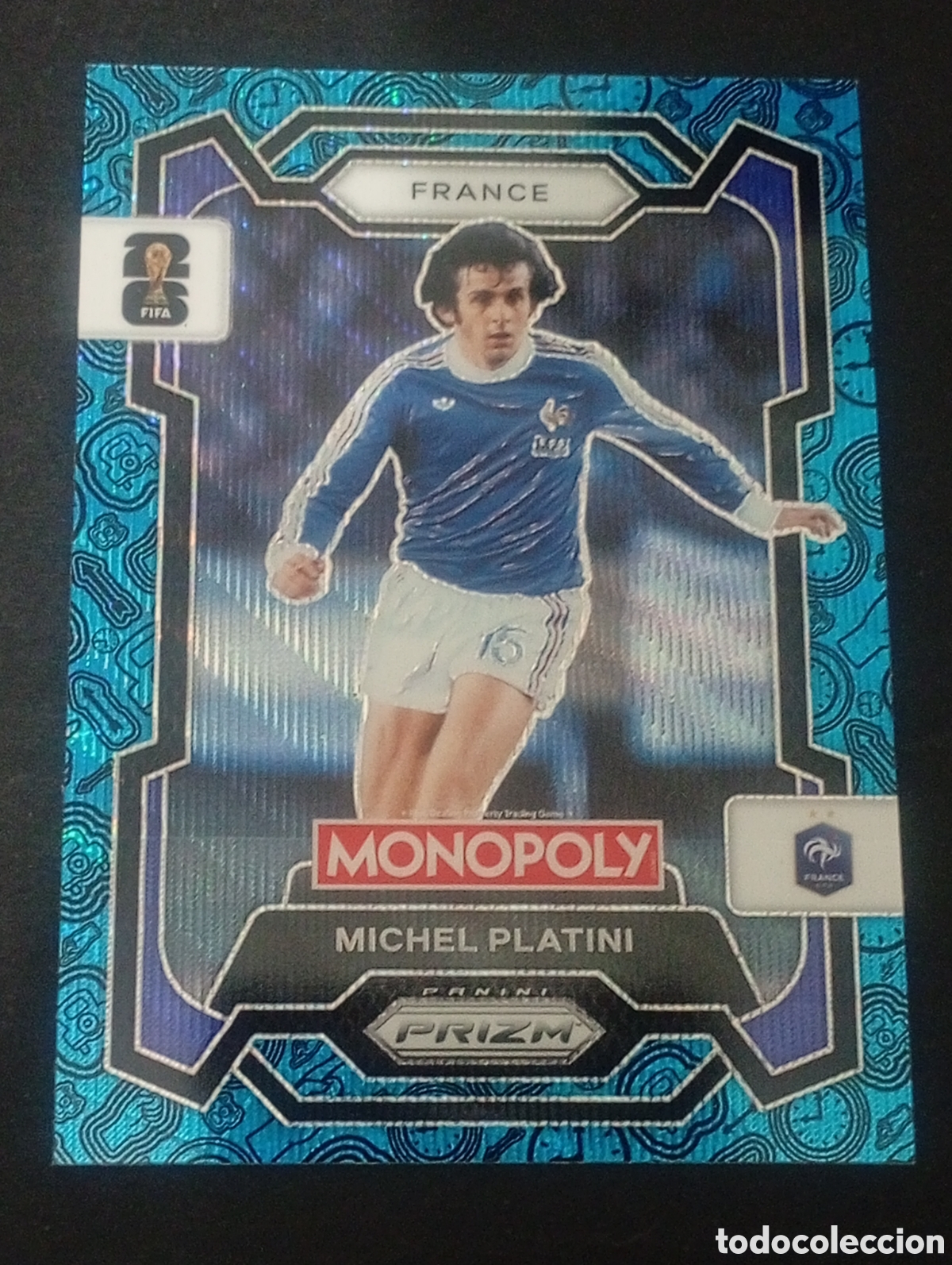 Cromos de f&uacute;tbol: 13 prizm paralela blue MICHEL PLATINI FRANCIA MONOPOLY FIFA 2026 WORLD CUP MUNDIAL ADRENALYN