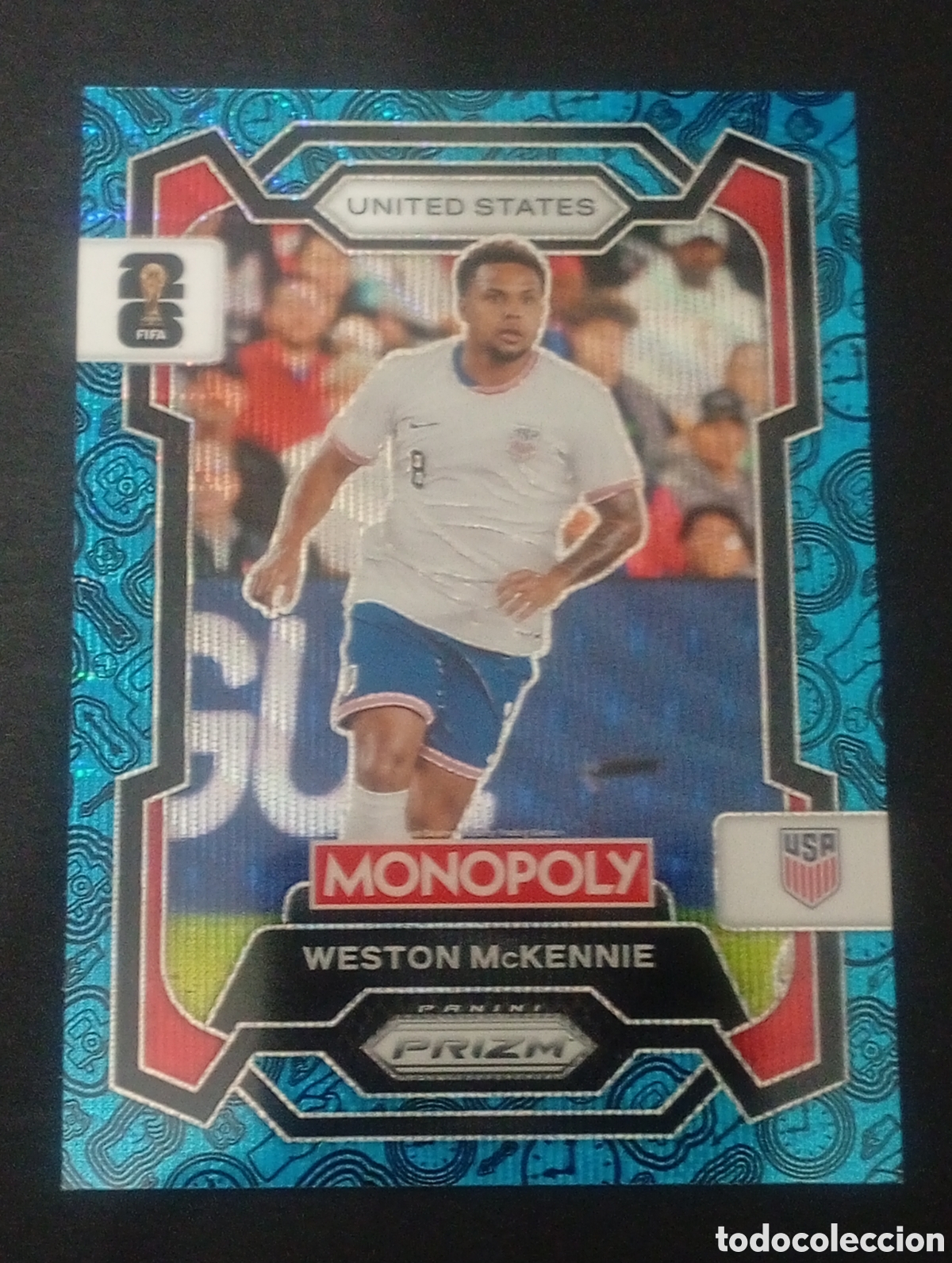 Cromos de f&uacute;tbol: 50 prizm paralela blue McKENNIE USA EEUU MONOPOLY FIFA 2026 WORLD CUP MUNDIAL ADRENALYN