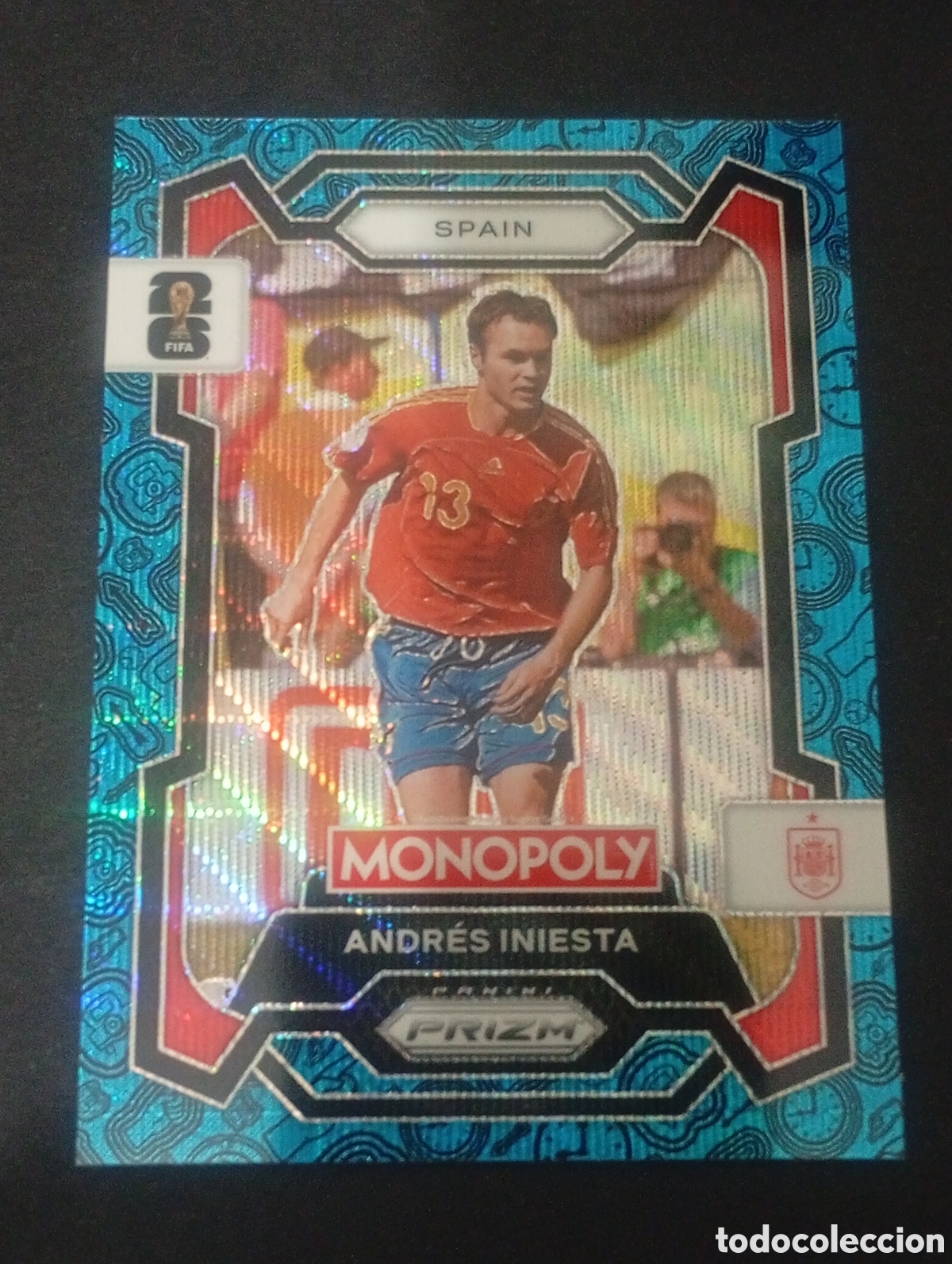 Cromos de f&uacute;tbol: 43 prizm paralela blue INIESTA ESPA&Ntilde;A SPAIN MONOPOLY FIFA 2026 WORLD CUP MUNDIAL ADRENALYN IT