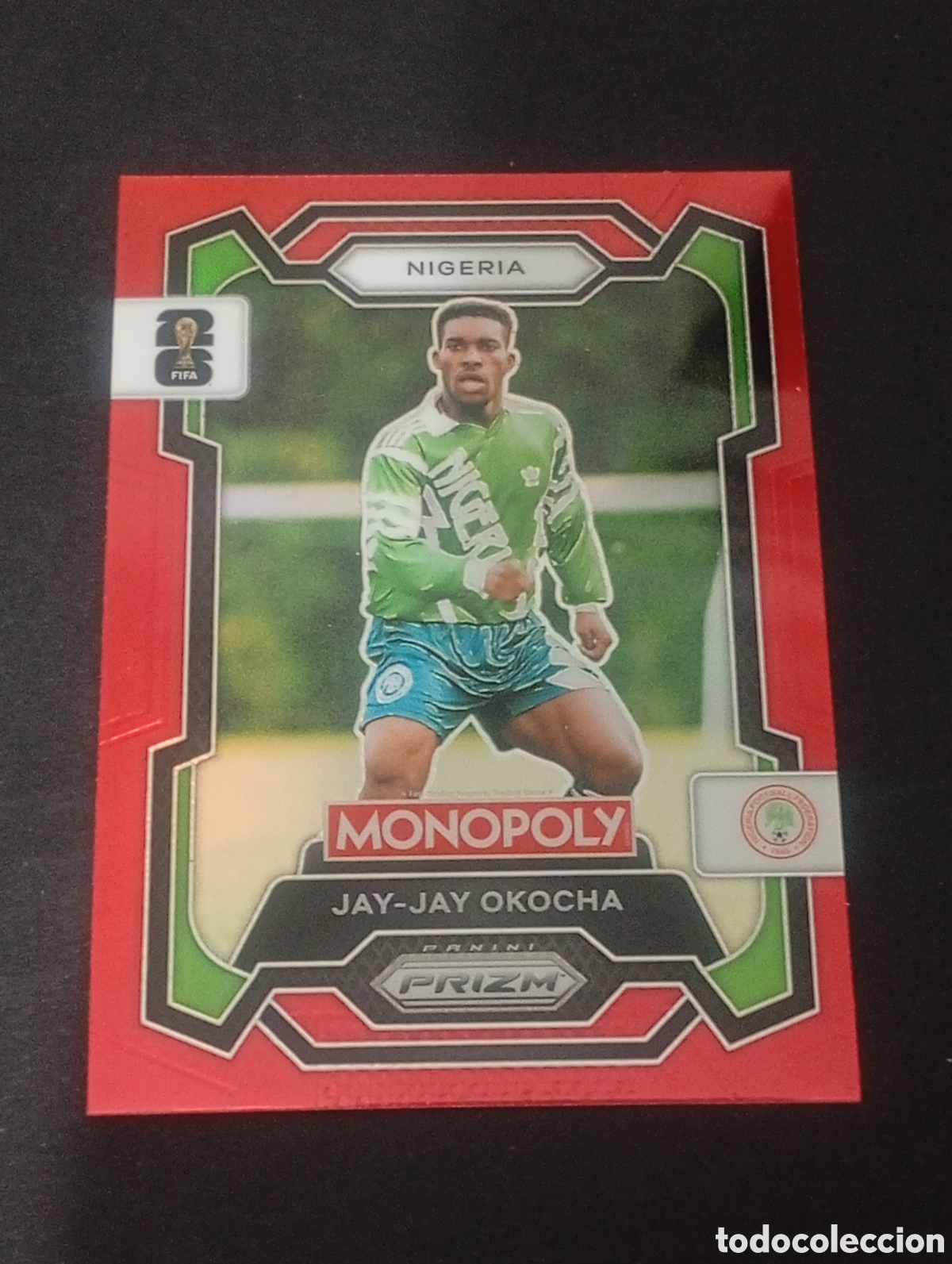 Cromos de f&uacute;tbol: 82 prizm paralela Green Jay-Jay Okocha NIGERIA MONOPOLY FIFA 2026 WORLD CUP MUNDIAL ADRENALYN