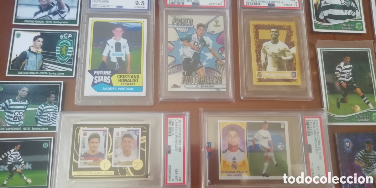 Cromos de f&uacute;tbol: Cromos cristiano Ronaldo gradeados. LOTE X5