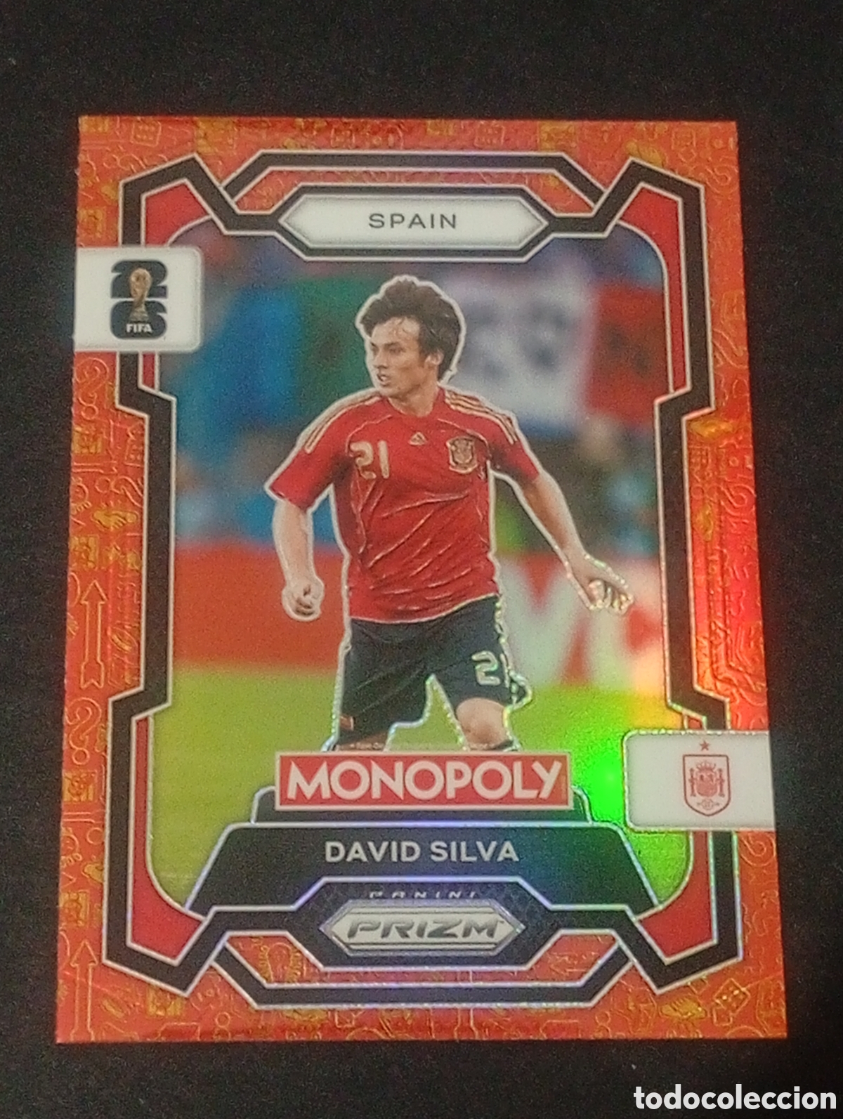 Cromos de f&uacute;tbol: 42 paralela prizm orange SILVA SPAIN ESPA&Ntilde;A MONOPOLY FIFA 2026 WORLD CUP MUNDIAL NO ADRENALYN