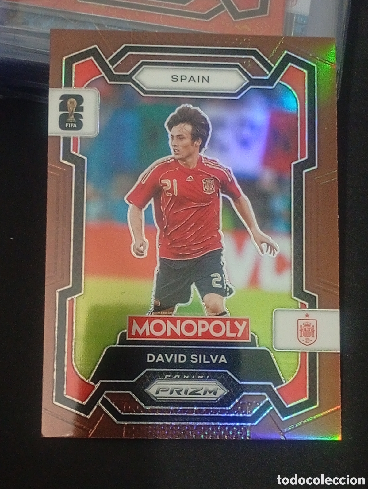 Cromos de f&uacute;tbol: 42 numerada /299 prizm SILVA SPAIN ESPA&Ntilde;A MONOPOLY FIFA 2026 WORLD CUP MUNDIAL NO ADRENALYN