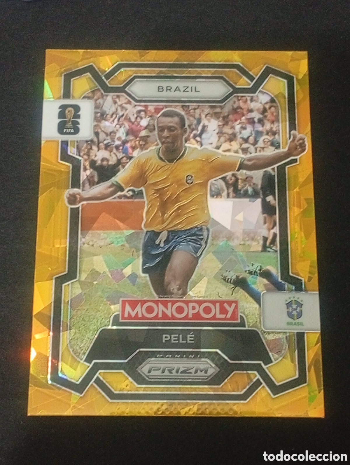 Cromos de f&uacute;tbol: 16 paralela cracked PELE BRASIL MONOPOLY FIFA 2026 WORLD CUP MUNDIAL ADRENALYN STICKER