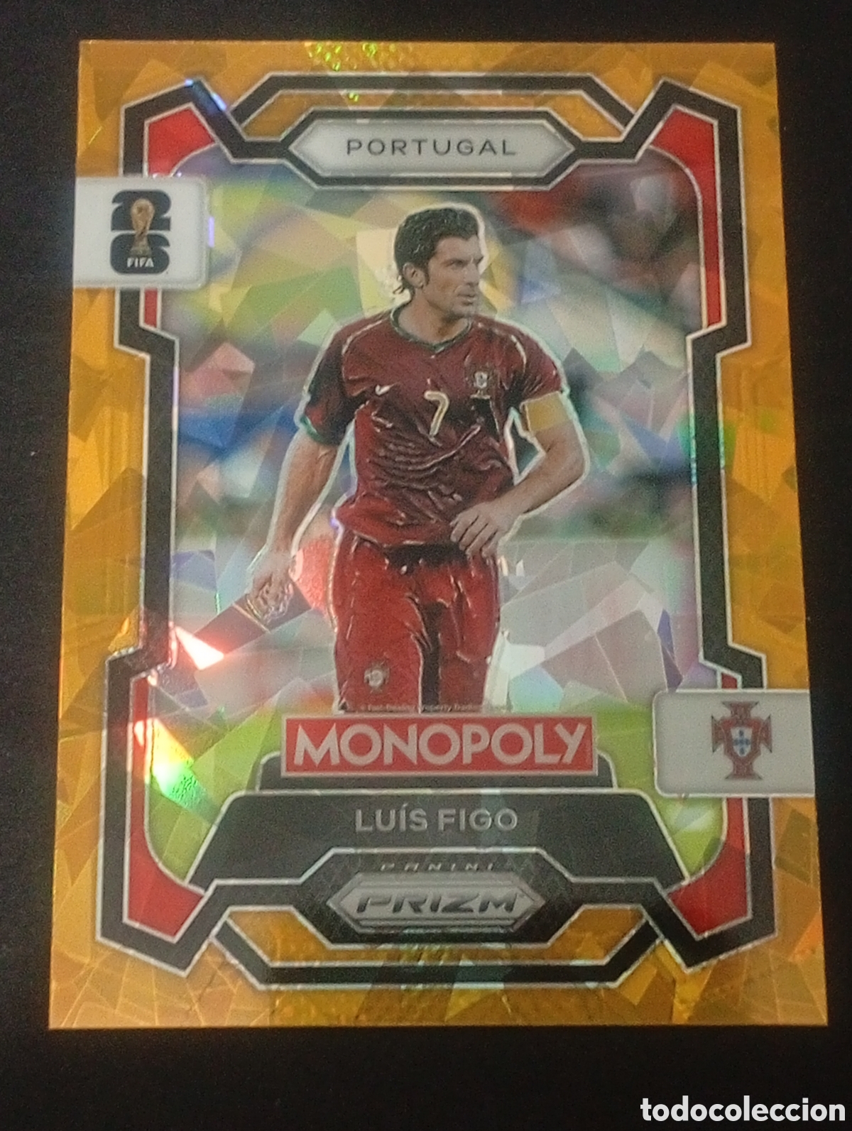 Cromos de f&uacute;tbol: 31 paralela cracked Prizm LUIS FIGO PORTUGAL MONOPOLY FIFA 2026 WORLD CUP MUNDIAL CROMO TOPPS PANINI