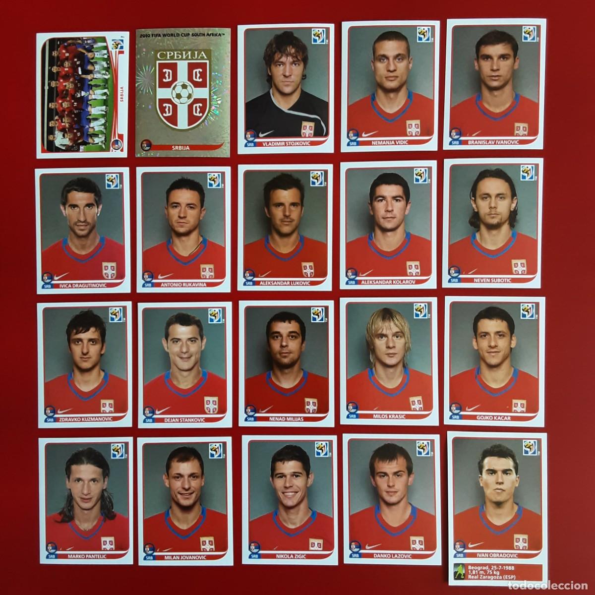Cromos de f&uacute;tbol: SELECCION COMPLETA SERBIA MUNDIAL SUDAFRICA 2010 PANINI-NUNCA PEGADO-INCLUYE ACTUALIZACION