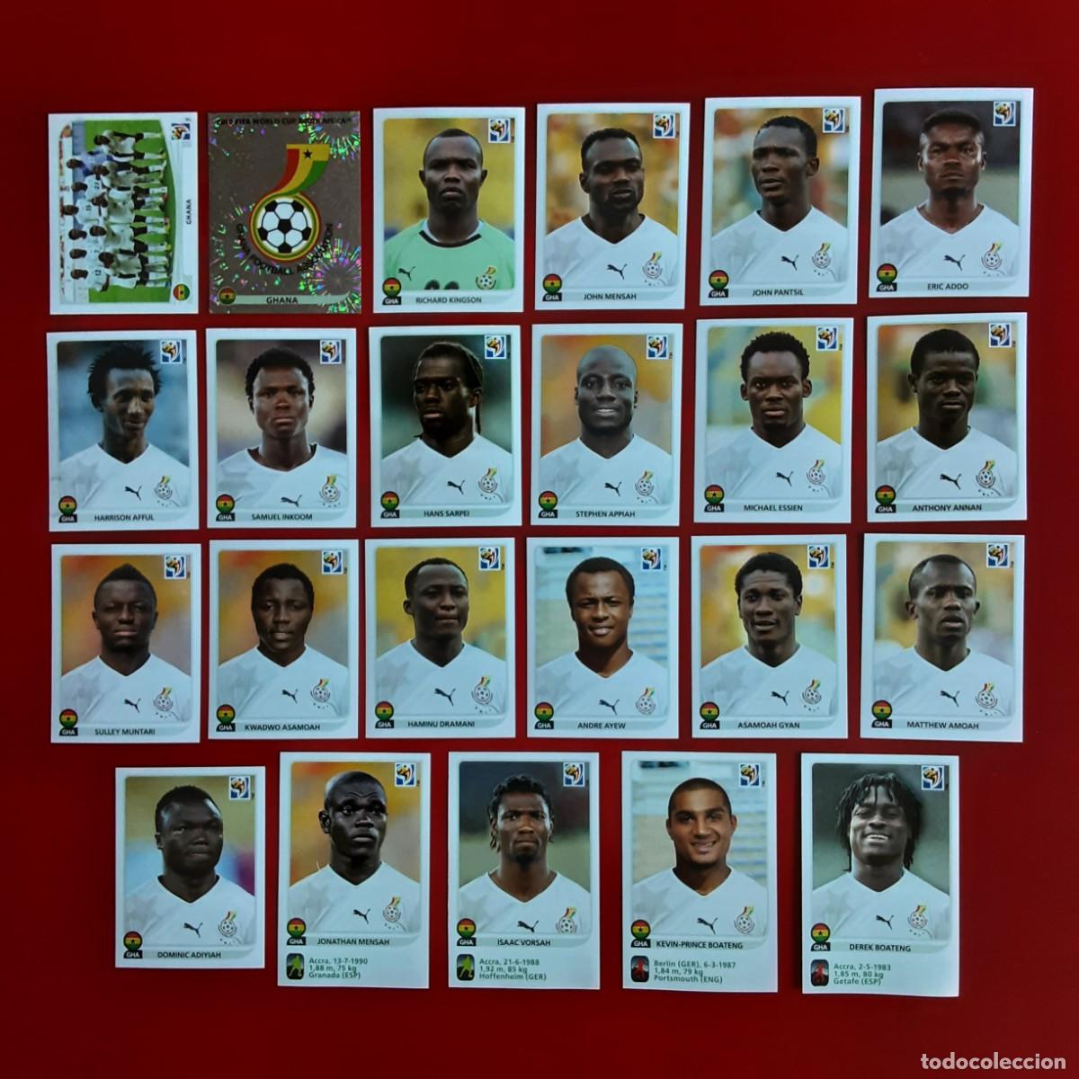 Cromos de f&uacute;tbol: SELECCION COMPLETA GHANA MUNDIAL SUDAFRICA 2010 PANINI-NUNCA PEGADO-INCLUYE ACTUALIZACION