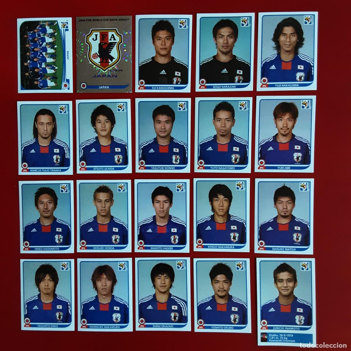 Cromos de f&uacute;tbol: SELECCION COMPLETA JAPON MUNDIAL SUDAFRICA 2010 PANINI-NUNCA PEGADO-INCLUYE ACTUALIZACION