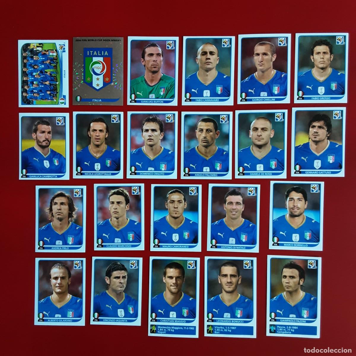 Cromos de f&uacute;tbol: SELECCION COMPLETA ITALIA MUNDIAL SUDAFRICA 2010 PANINI-NUNCA PEGADO-INCLUYE ACTUALIZACION