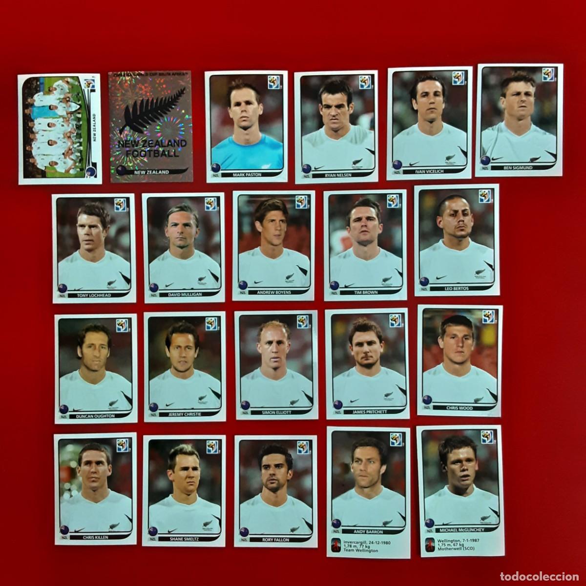 Cromos de f&uacute;tbol: SELECCION COMPLETA NUEVA ZELANDA MUNDIAL SUDAFRICA 2010 PANINI-NUNCA PEGADO-INCLUYE ACTUALIZACION