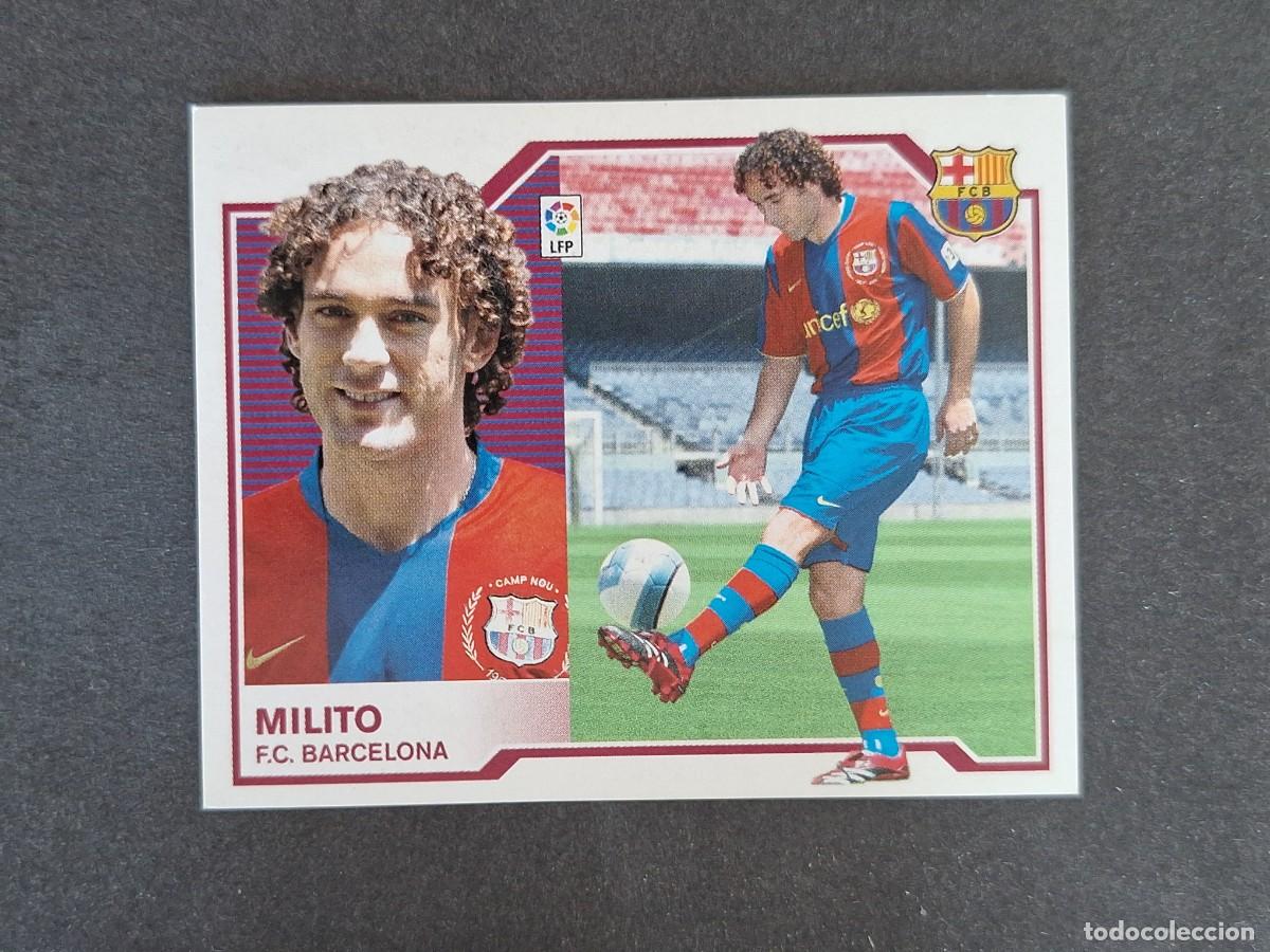 Cromos de f&uacute;tbol: L6 MILITO F. C. BARCELONA FICHAJE 12 LIGA ESTE 2007 2008 07 08 NUNCA PEGADO SIN PEGAR