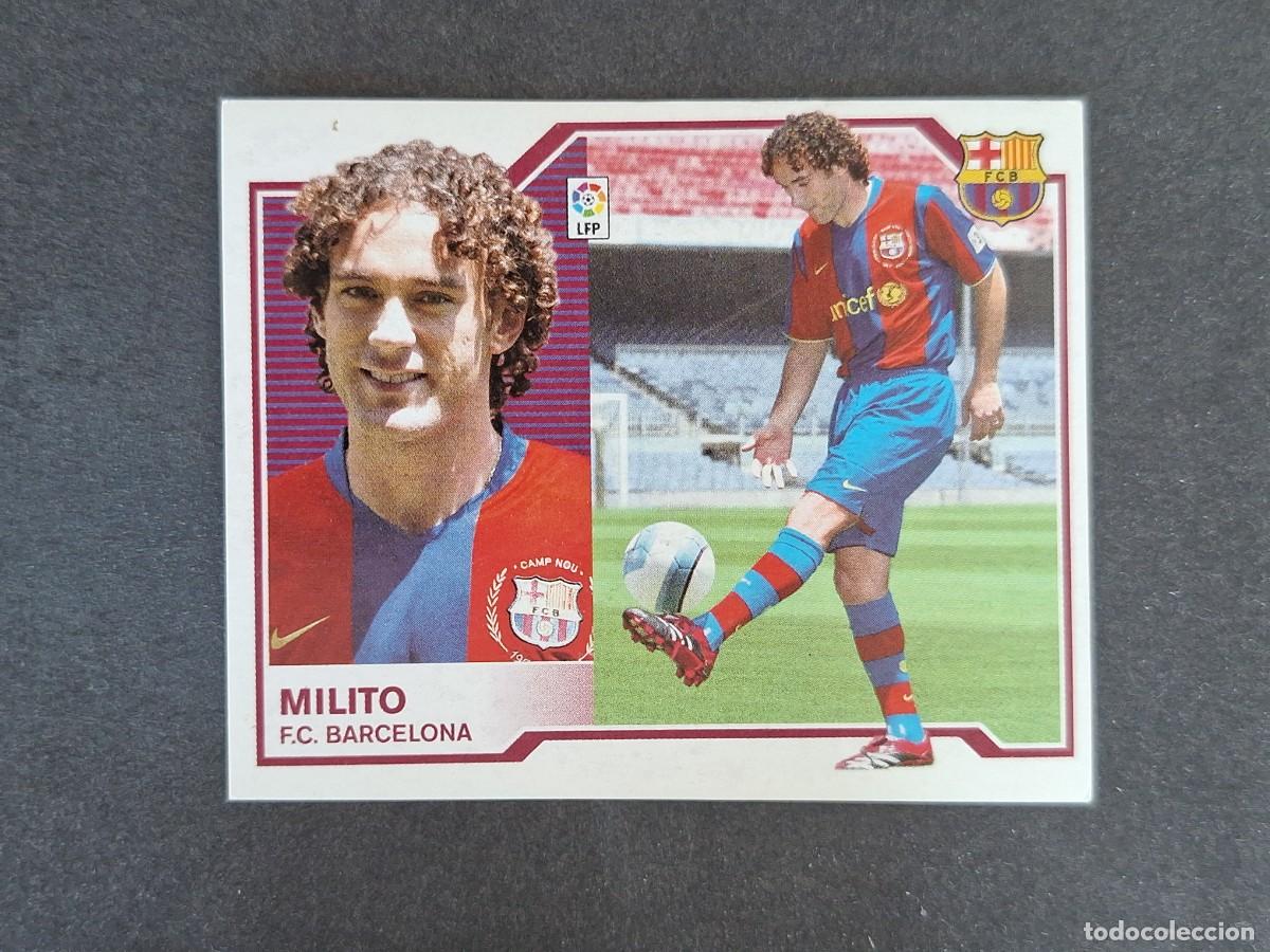 Cromos de f&uacute;tbol: L6 MILITO F. C. BARCELONA FICHAJE 12 LIGA ESTE 2007 2008 07 08 NUNCA PEGADO SIN PEGAR