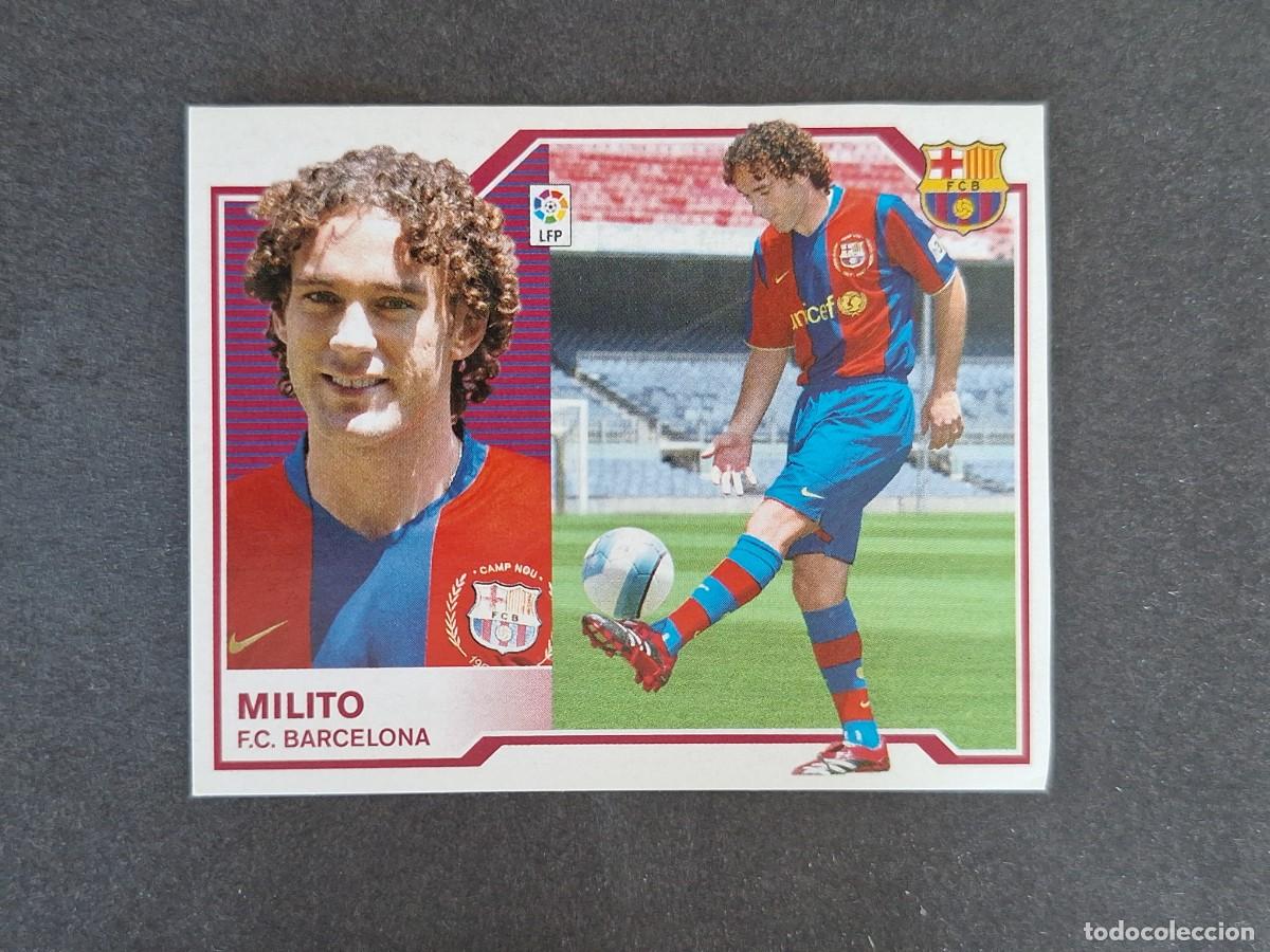Cromos de f&uacute;tbol: L6 MILITO F. C. BARCELONA FICHAJE 12 LIGA ESTE 2007 2008 07 08 NUNCA PEGADO SIN PEGAR