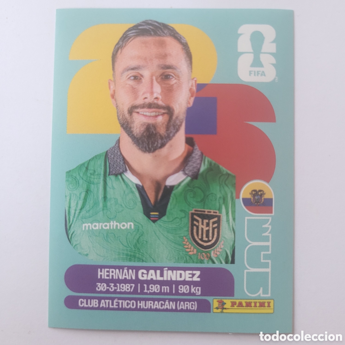 Fu&szlig;ball-Sticker: ECU 2 Hernan Galindez [Sticker] / FIFA World Cup 2026