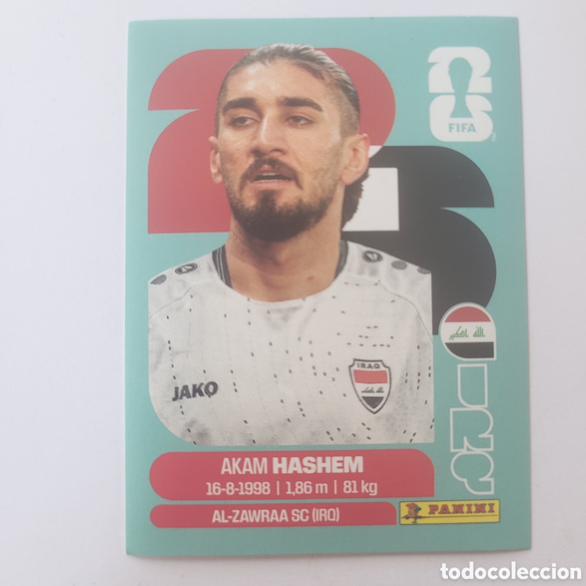 Cromos de f&uacute;tbol: IRQ 5 Akam Hashem / FIFA World Cup 2026