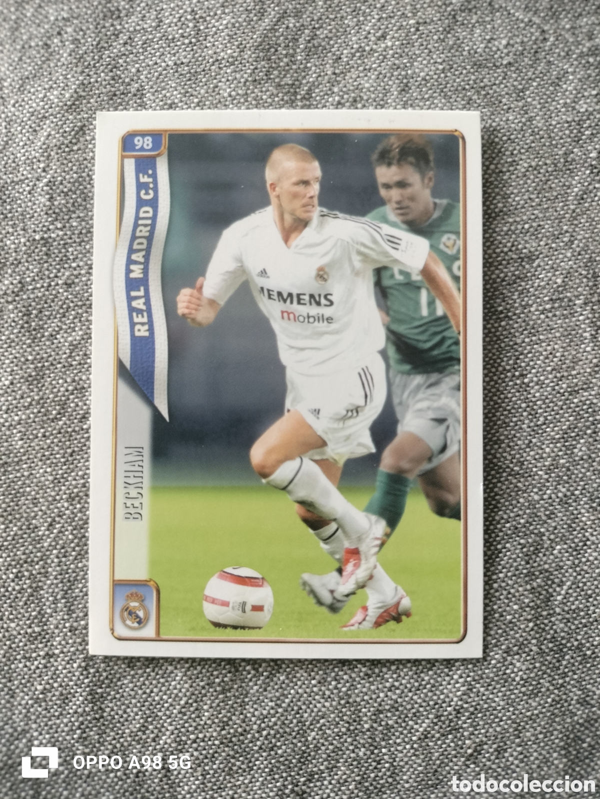 Cromos de f&uacute;tbol: Cromo 98 David Beckham Real Madrid Mundicromo las fichas de la liga temporada 2004 2005 04 05