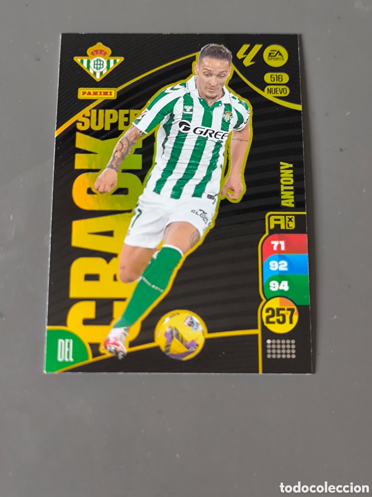 Cromos de f&uacute;tbol: ANTONY 516 Nuevo S&uacute;per Crack Real Betis Adrenalyn 24 25