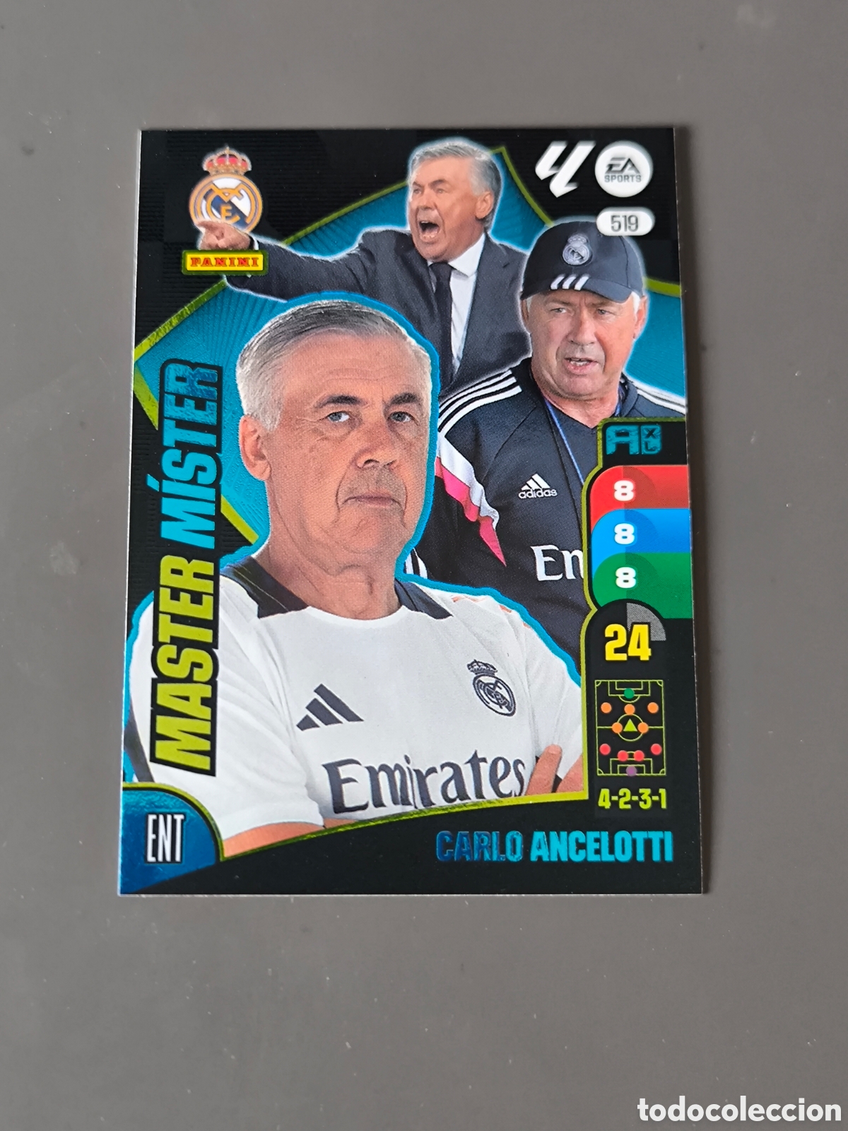 Cromos de f&uacute;tbol: CARLOS ANCELOTTI 519 M&aacute;ster M&iacute;ster Real Madrid Adrenalyn 24 25