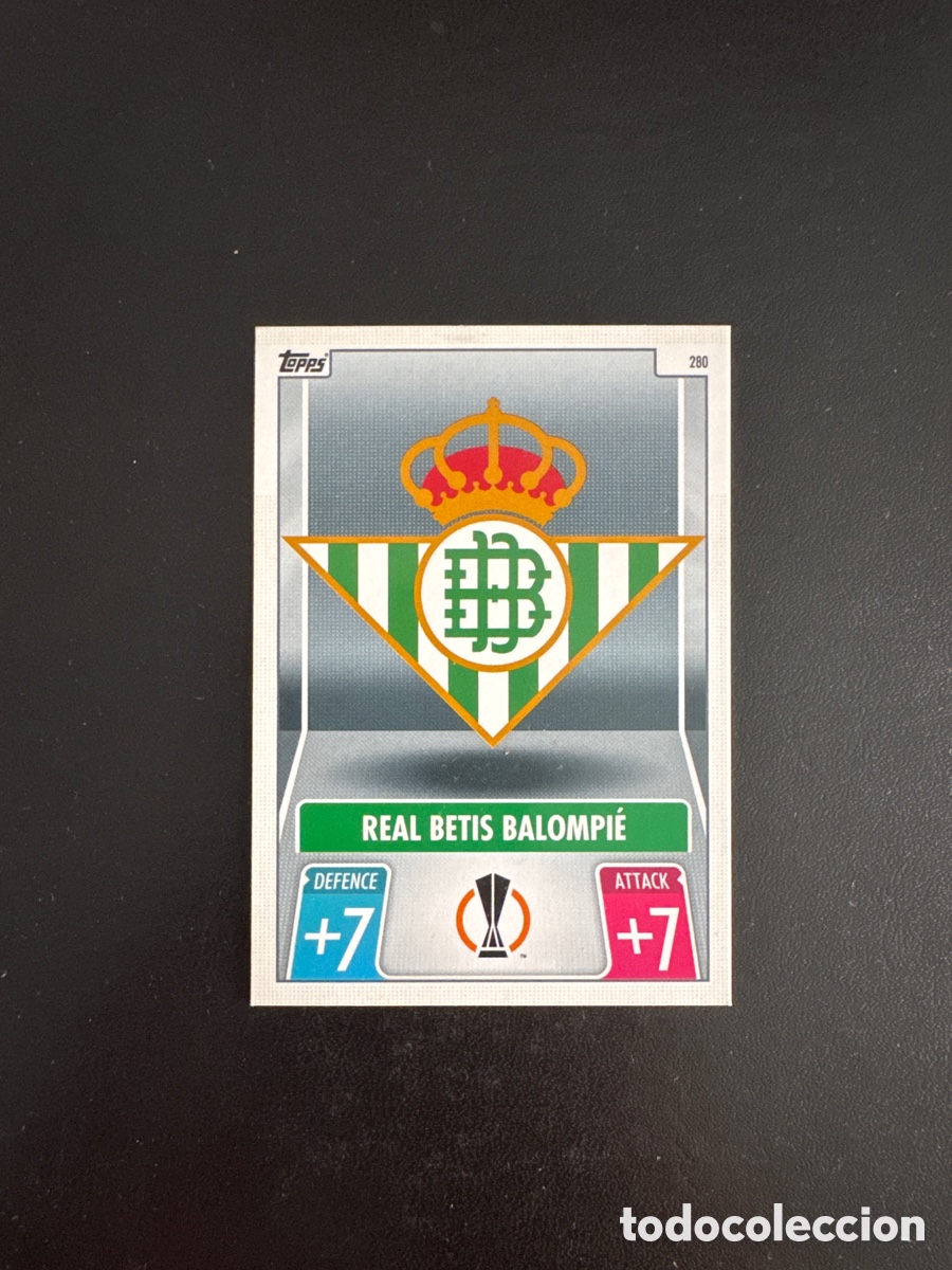 Cromos de f&uacute;tbol: ESCUDO BETIS NUMERO 280 MATCH ATTAX 2021 2022