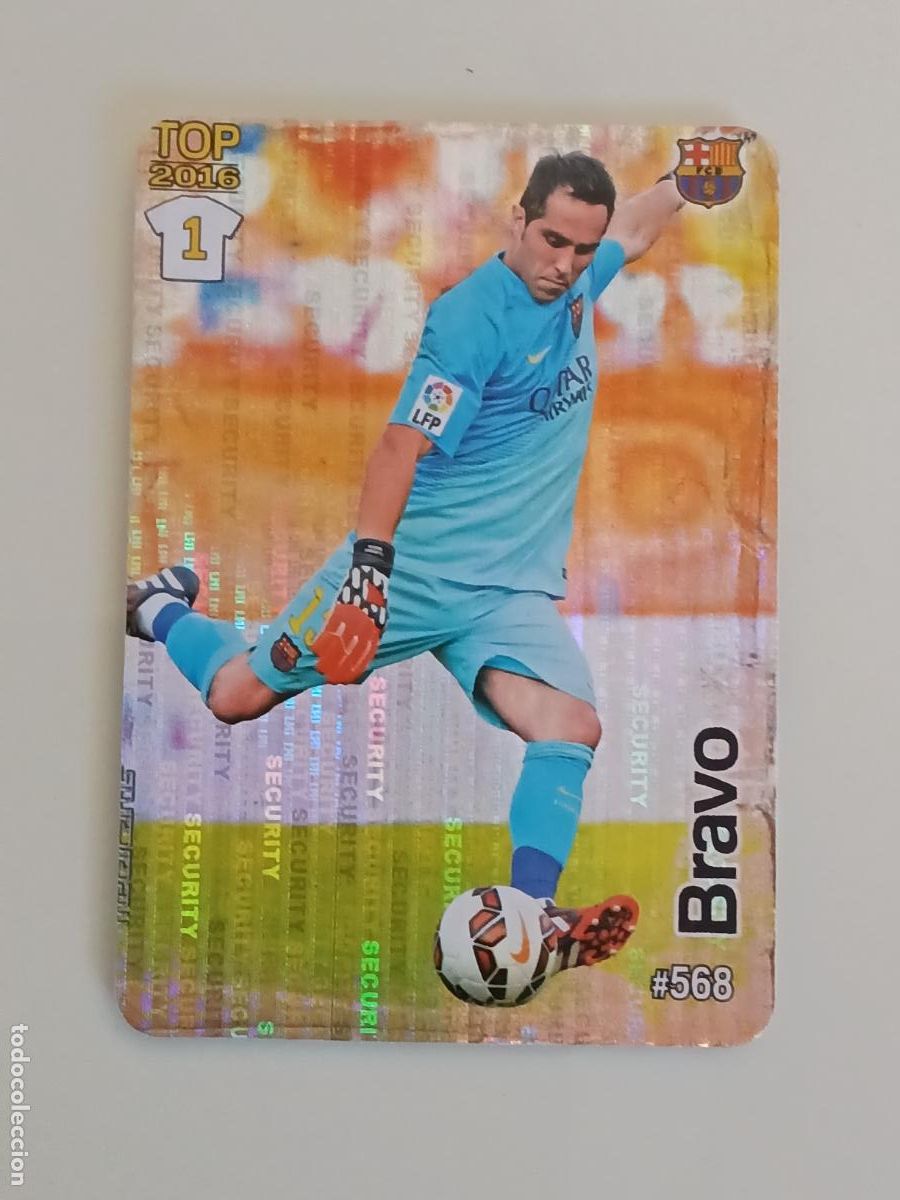 Cromos de f&uacute;tbol: 568 BRAVO. SECURITY. FC BARCELONA. LAS FICHAS QUIZ DE LA LIGA 2016