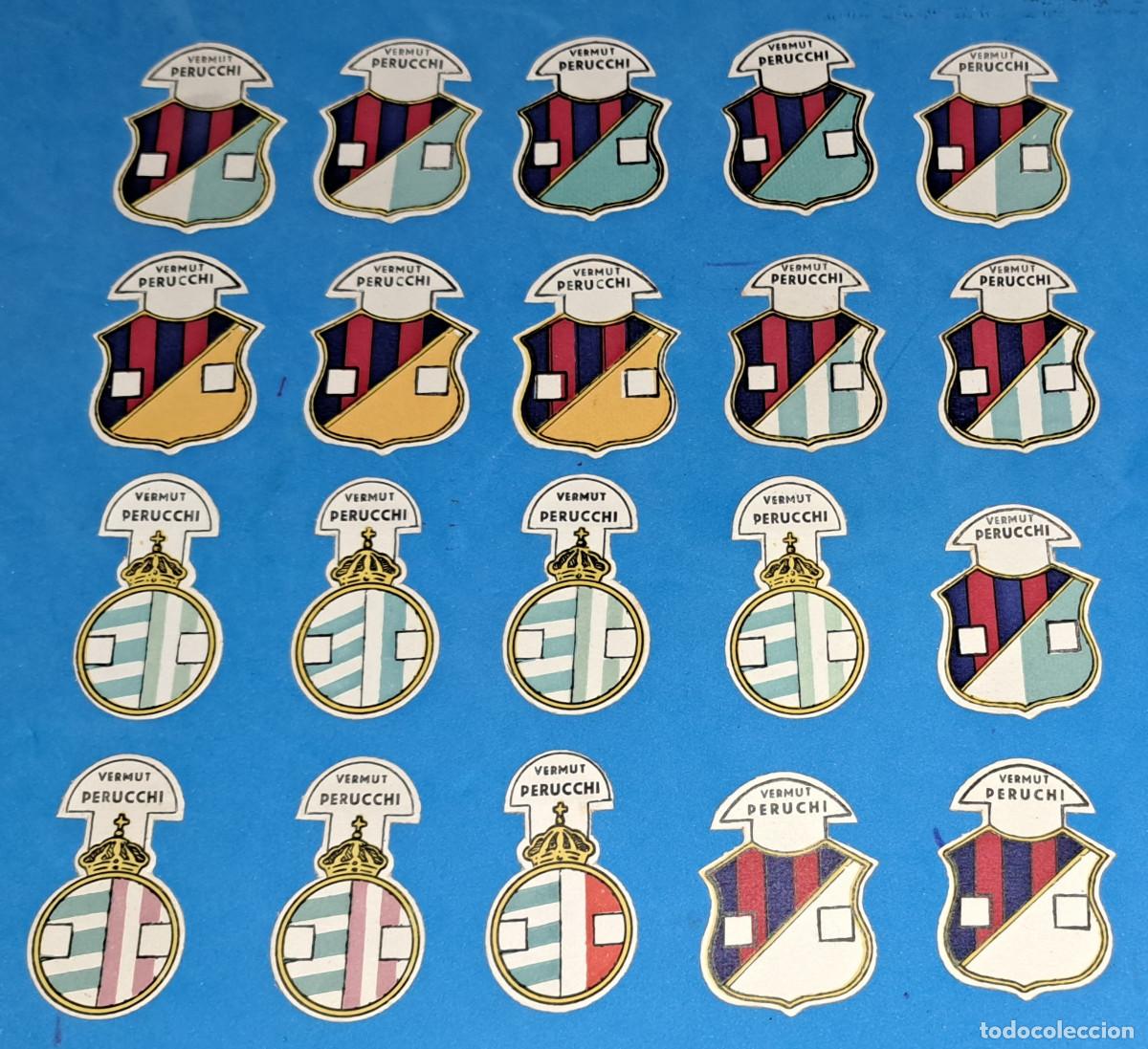Fu&szlig;ball-Sticker: CROMOS DE F&Uacute;TBOL TROQUELADOS VERMUT PERUCCHI - LOTE DE 20 CROMOS - MUY BUEN ESTADO