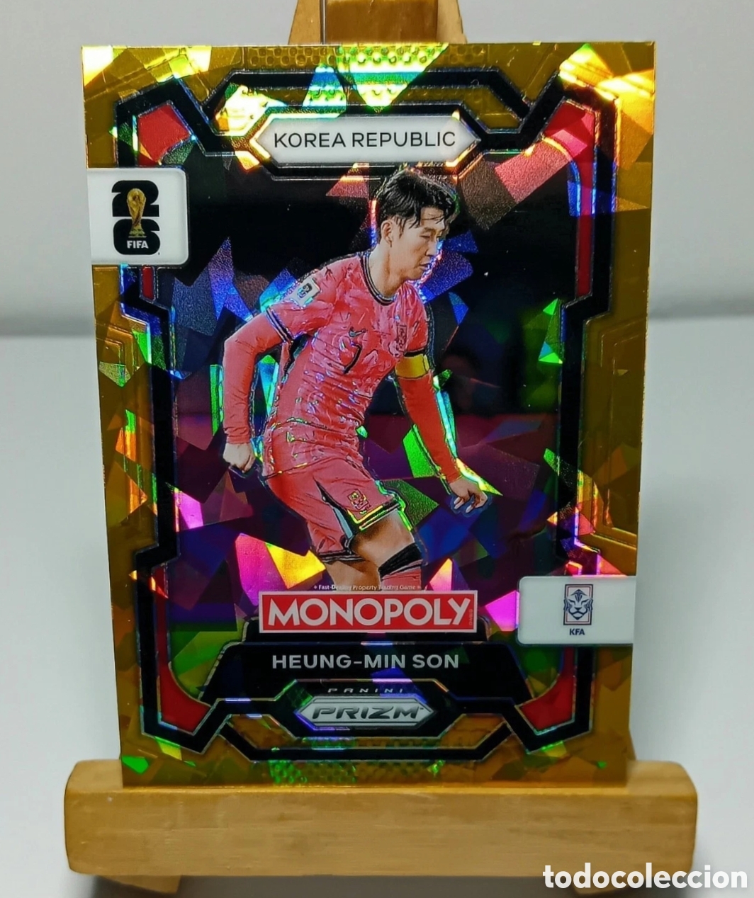 Cromos de f&uacute;tbol: HEUNG-MIN SON 2026 KOREA MONOPOLY GOLD CRACKED ICE PRIZM PANINI.