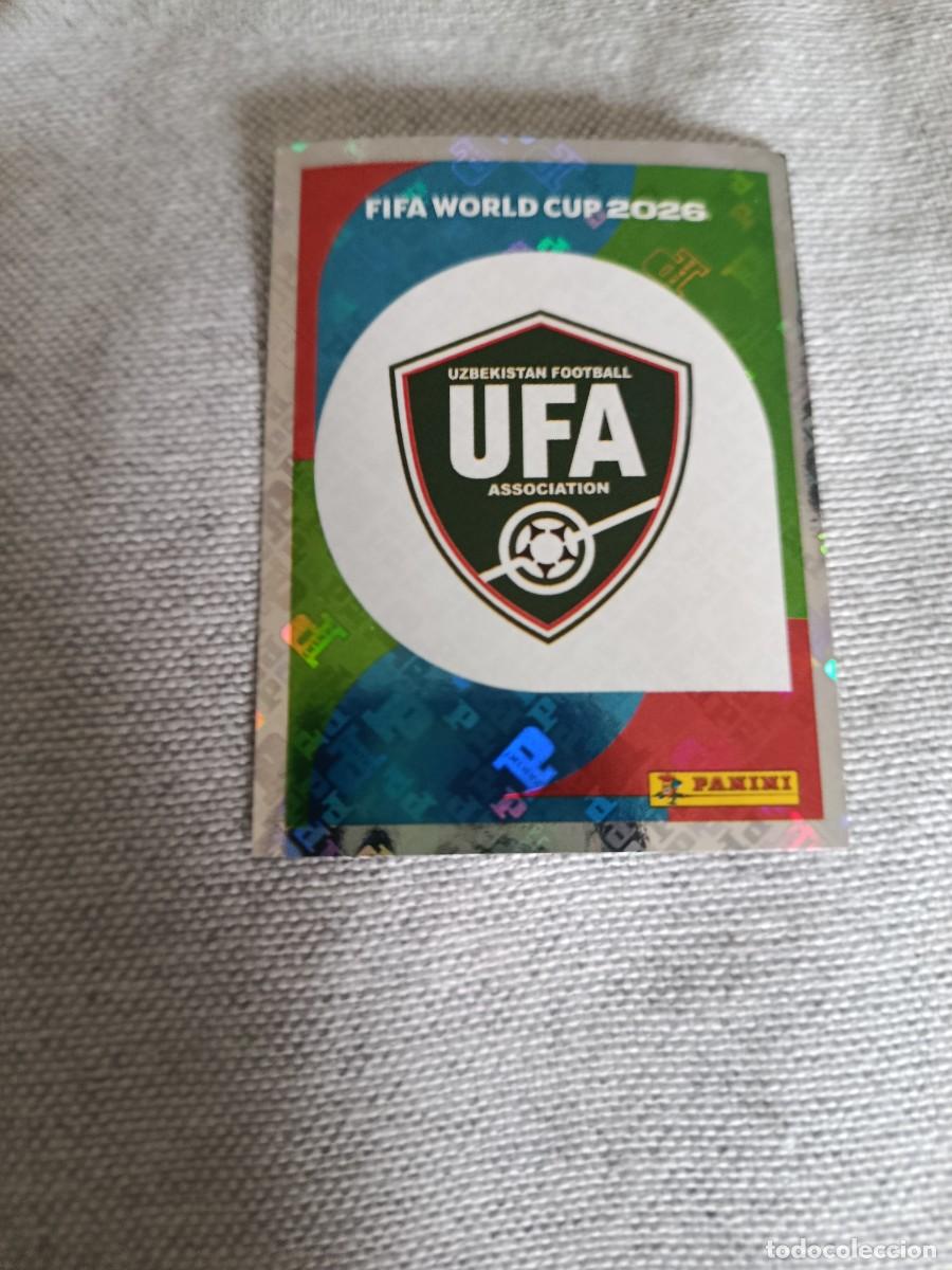 Cromos de f&uacute;tbol: Mundial Estados Unidos-Mexico-Canad&aacute; 2026. 1- Escudo. Uzbekist&aacute;n. Nunca pegado.