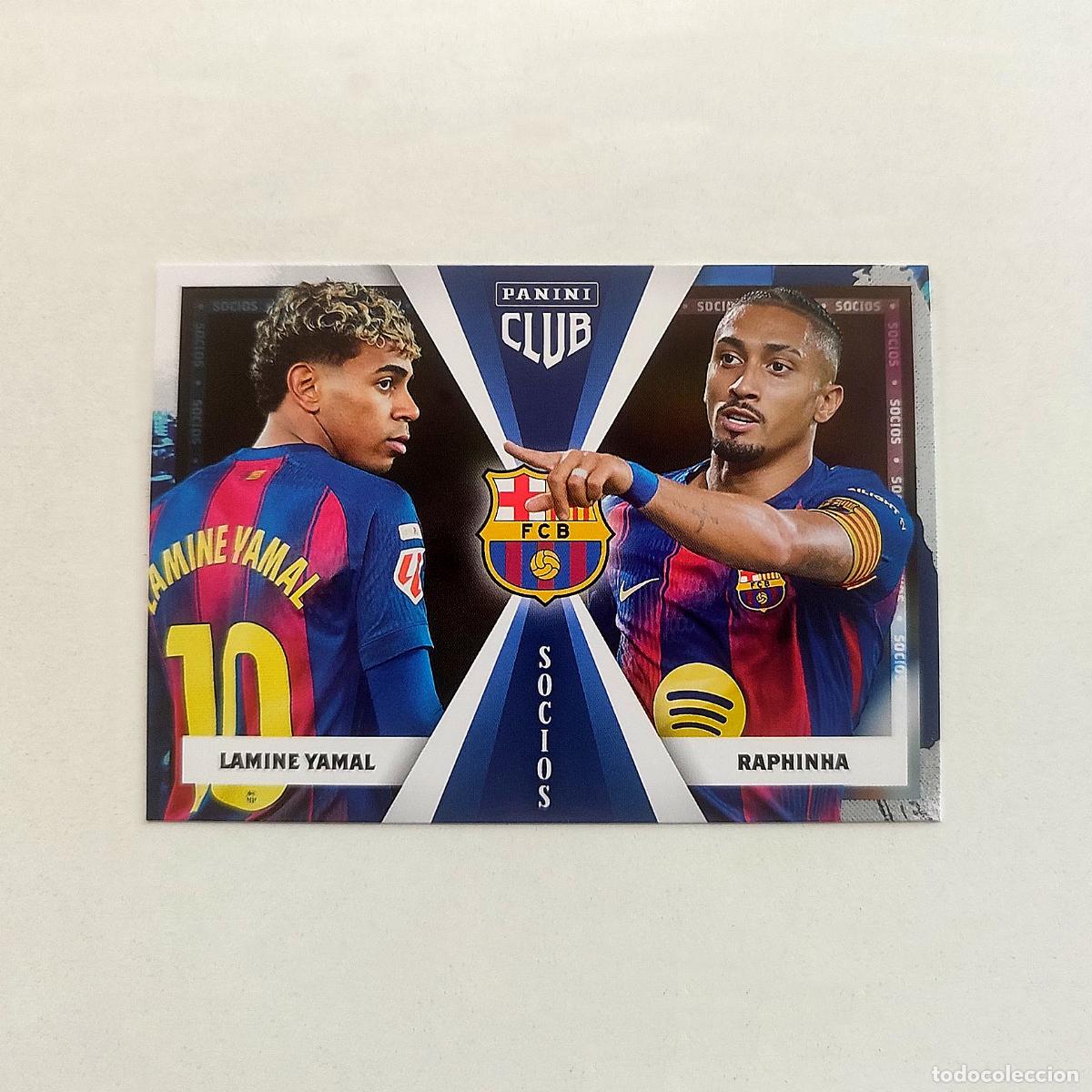 Cromos de f&uacute;tbol: Lamine Yamal & Rapinha Socios Panini Club FC Barcelona 2025/2026