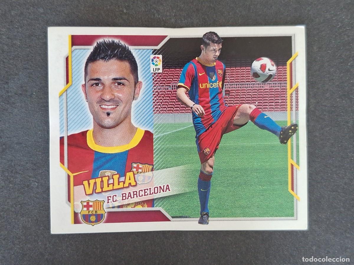 Cromos de f&uacute;tbol: L4 VILLA VERSION F. C. BARCELONA FICHAJE 1 LIGA ESTE 2010 2011 10 11 NUNCA PEGADO SIN PEGAR