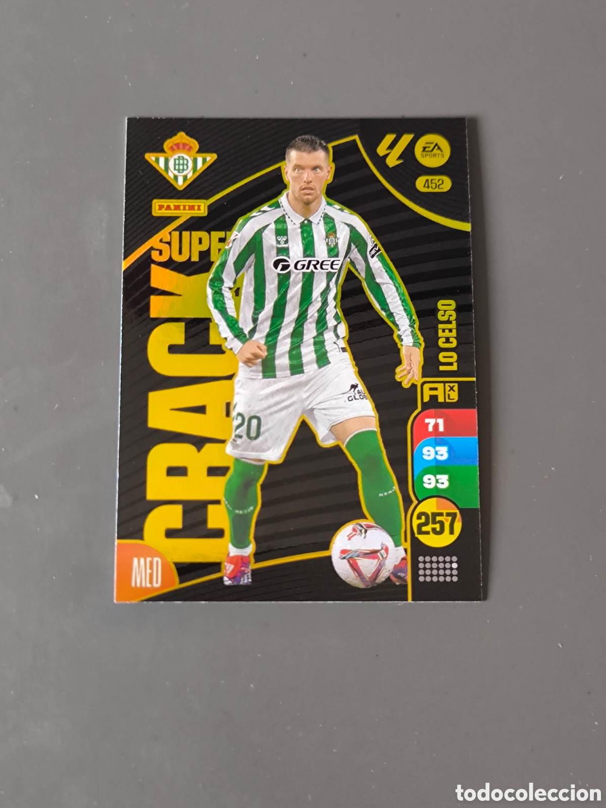 Cromos de f&uacute;tbol: LO CELSO 452 S&uacute;per Crack Real Betis Adrenalyn 24 25