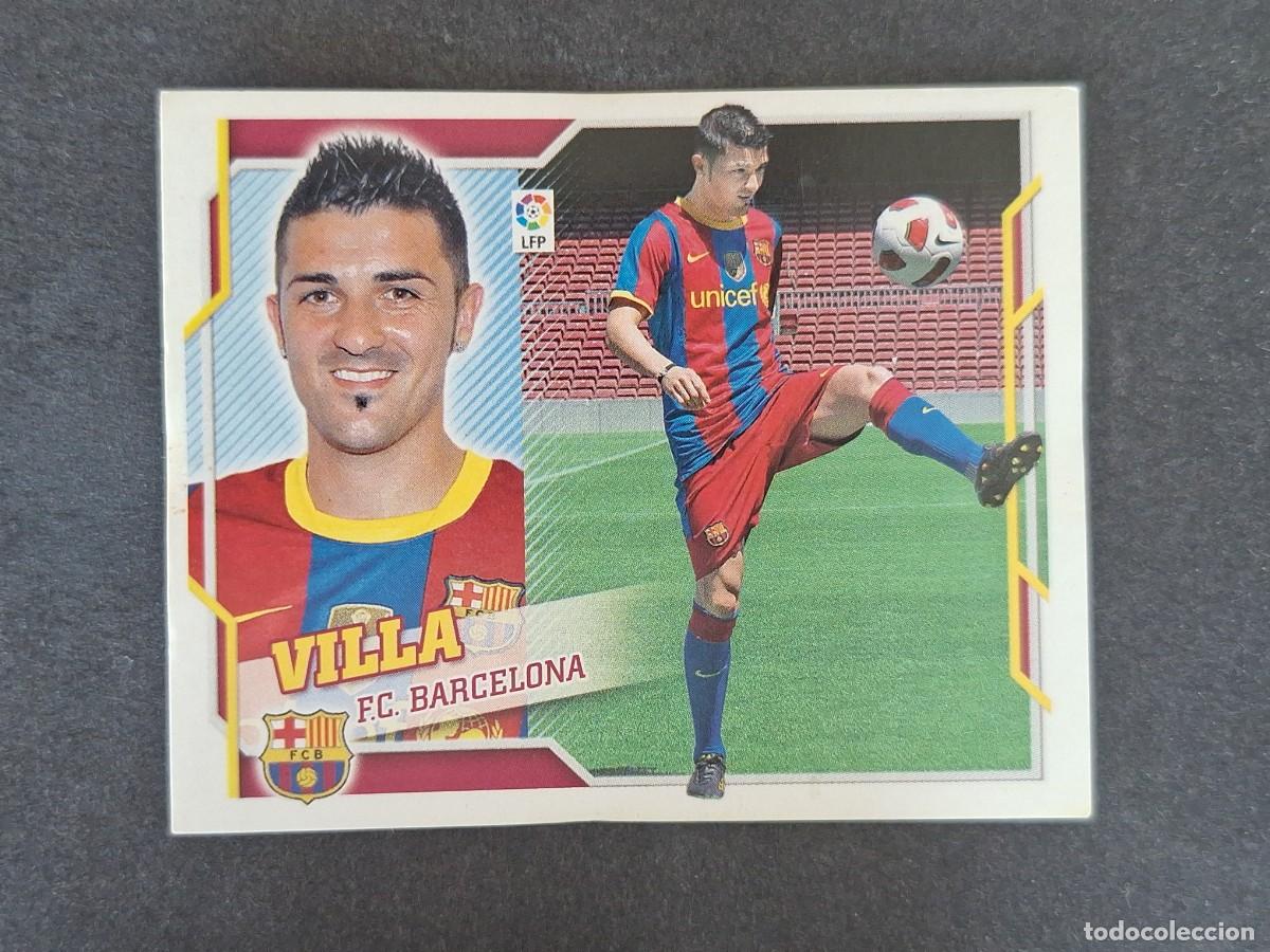 Cromos de f&uacute;tbol: L4 VILLA VERSION F. C. BARCELONA FICHAJE 1 LIGA ESTE 2010 2011 10 11 NUNCA PEGADO SIN PEGAR