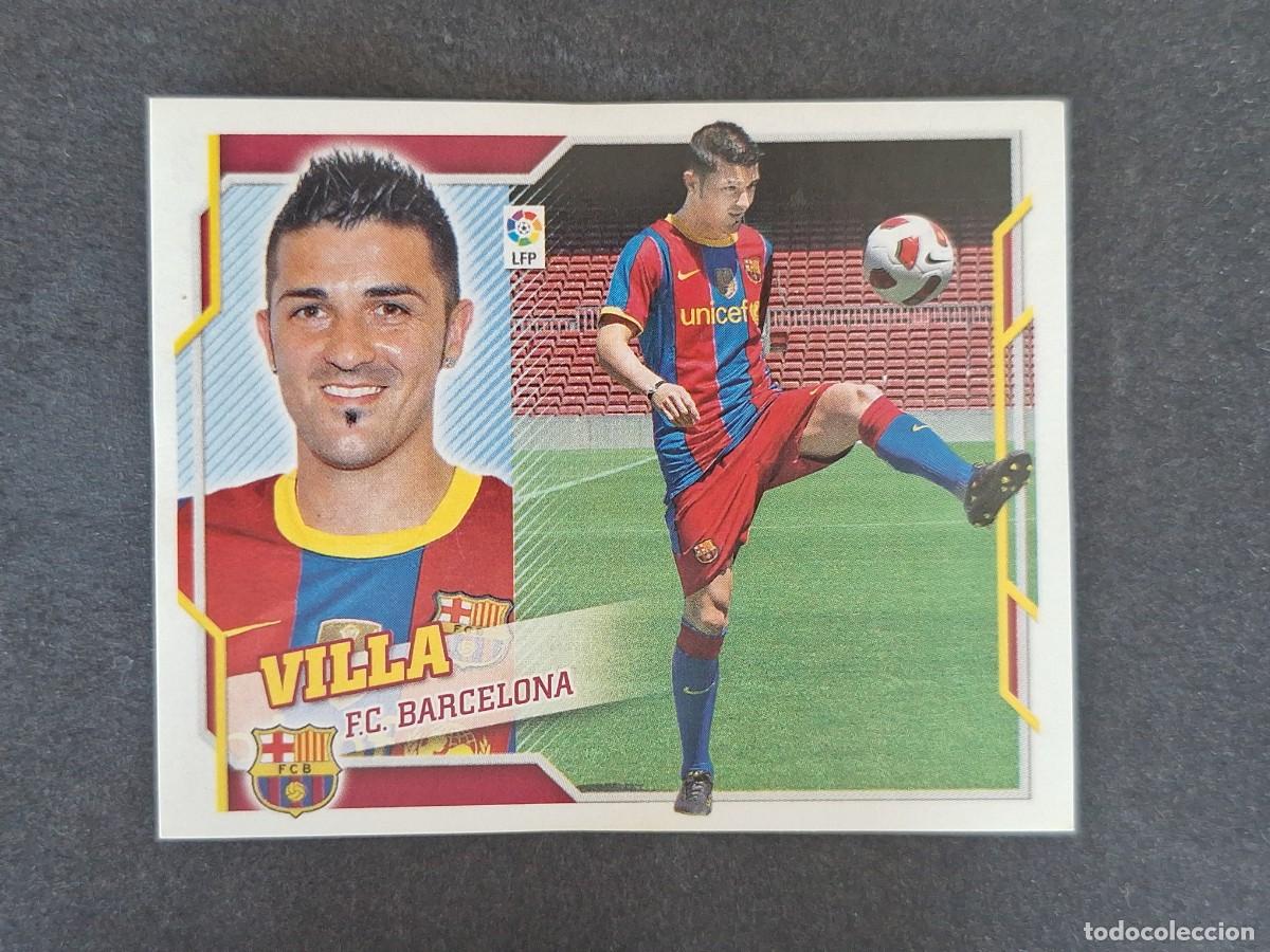 Cromos de f&uacute;tbol: L4 VILLA VERSION F. C. BARCELONA FICHAJE 1 LIGA ESTE 2010 2011 10 11 NUNCA PEGADO SIN PEGAR