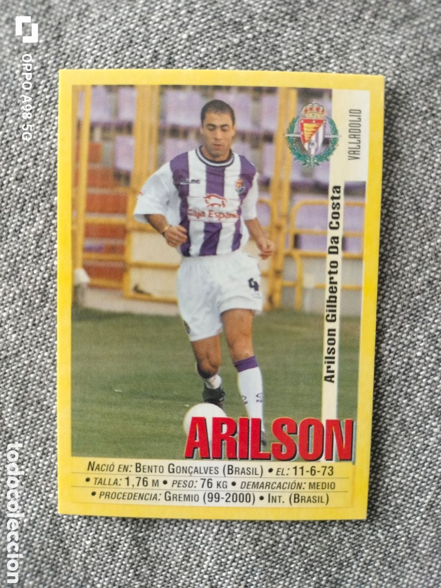 Cromos de f&uacute;tbol: Cromo 221a 221 a Arilson Valladolid Panini liga temporada 99 00 1999 2000