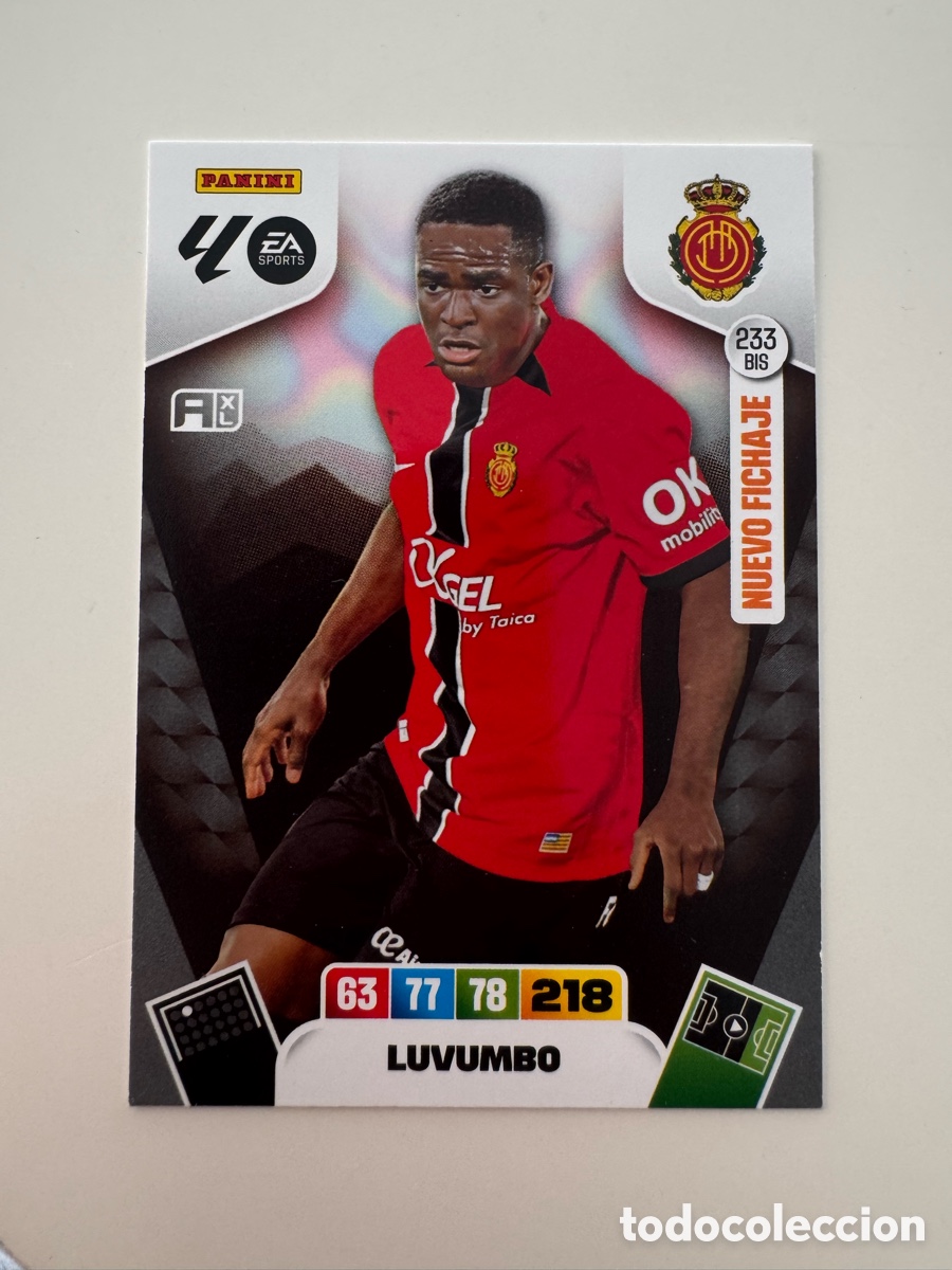 Cromos de f&uacute;tbol: PANINI ADRENALYN XL LIGA 2025-2026 25-26 &ndash; Zito Luvumbo RCD Mallorca N&ordm; 233 BIS