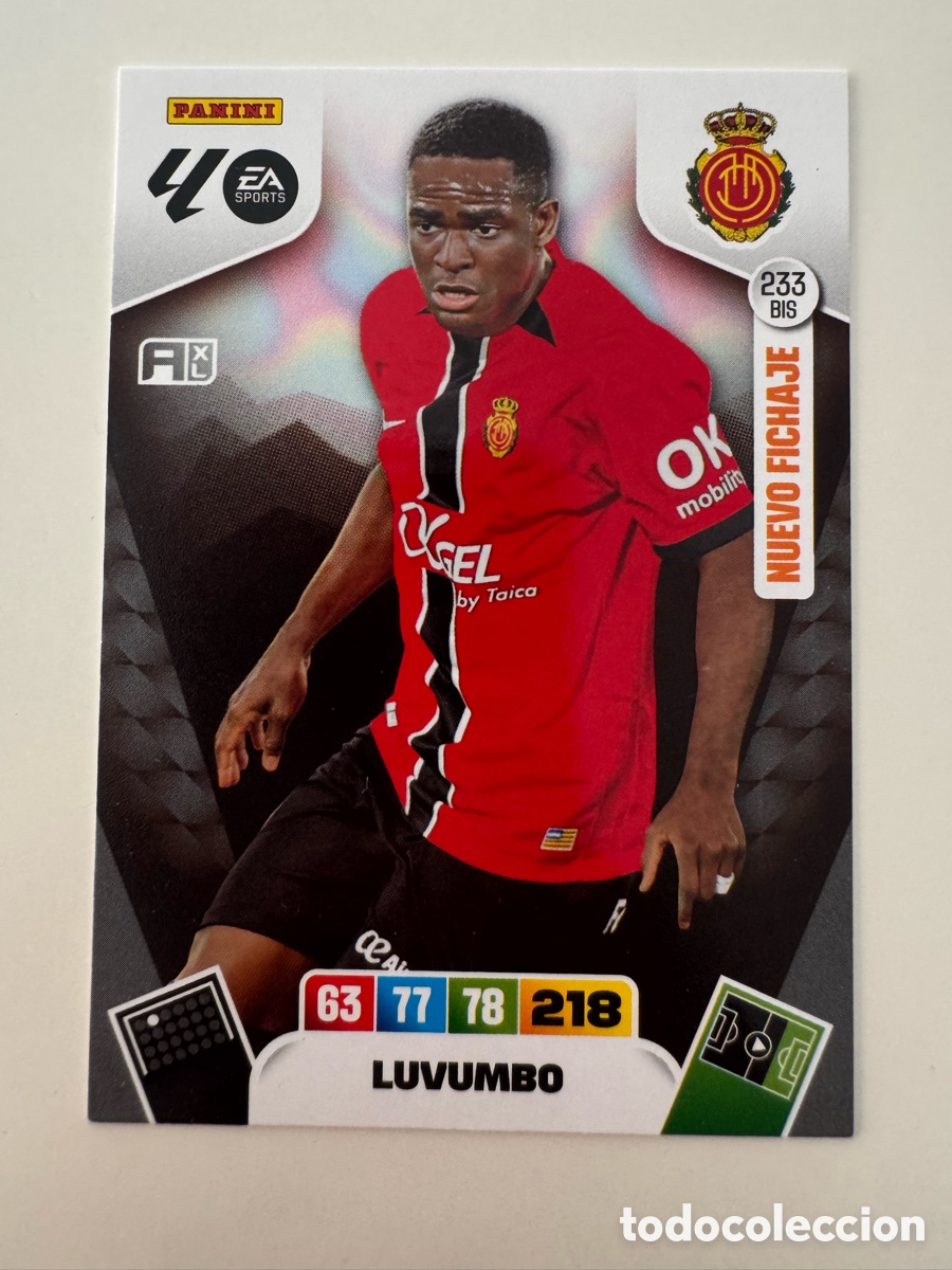 Cromos de f&uacute;tbol: PANINI ADRENALYN XL LIGA 2025-2026 25-26 &ndash; Zito Luvumbo RCD Mallorca N&ordm; 233 BIS