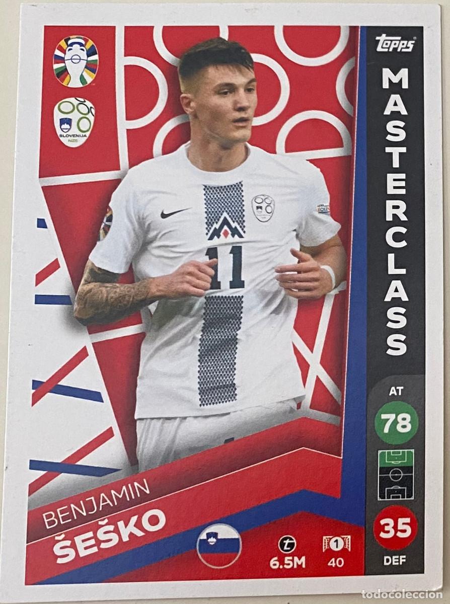 Cromos de f&uacute;tbol: Cromo de f&uacute;tbol UEFA Eurocopa 2024. Benjamin Sesko. Colecci&oacute;n Topps Match Attax de Lidl. Buen estado