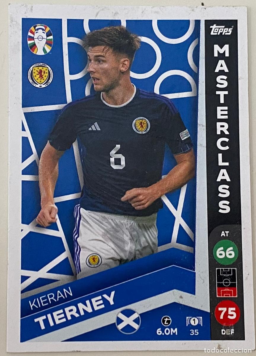 Cromos de f&uacute;tbol: Cromo de f&uacute;tbol UEFA Eurocopa 2024. Kieran Tierney. Colecci&oacute;n Topps Match Attax de Lidl. Buen estado